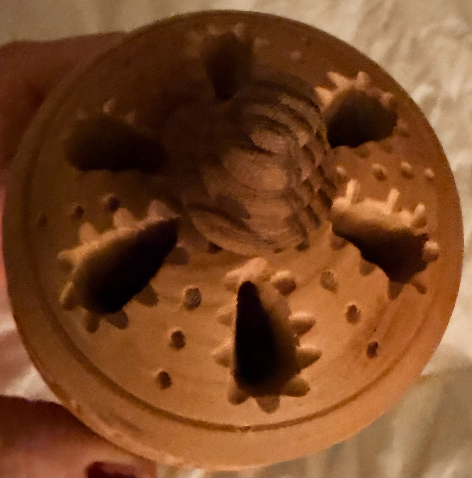 Handcrafted Olive Wood Carved Incense Burner Jar with Chalice 4