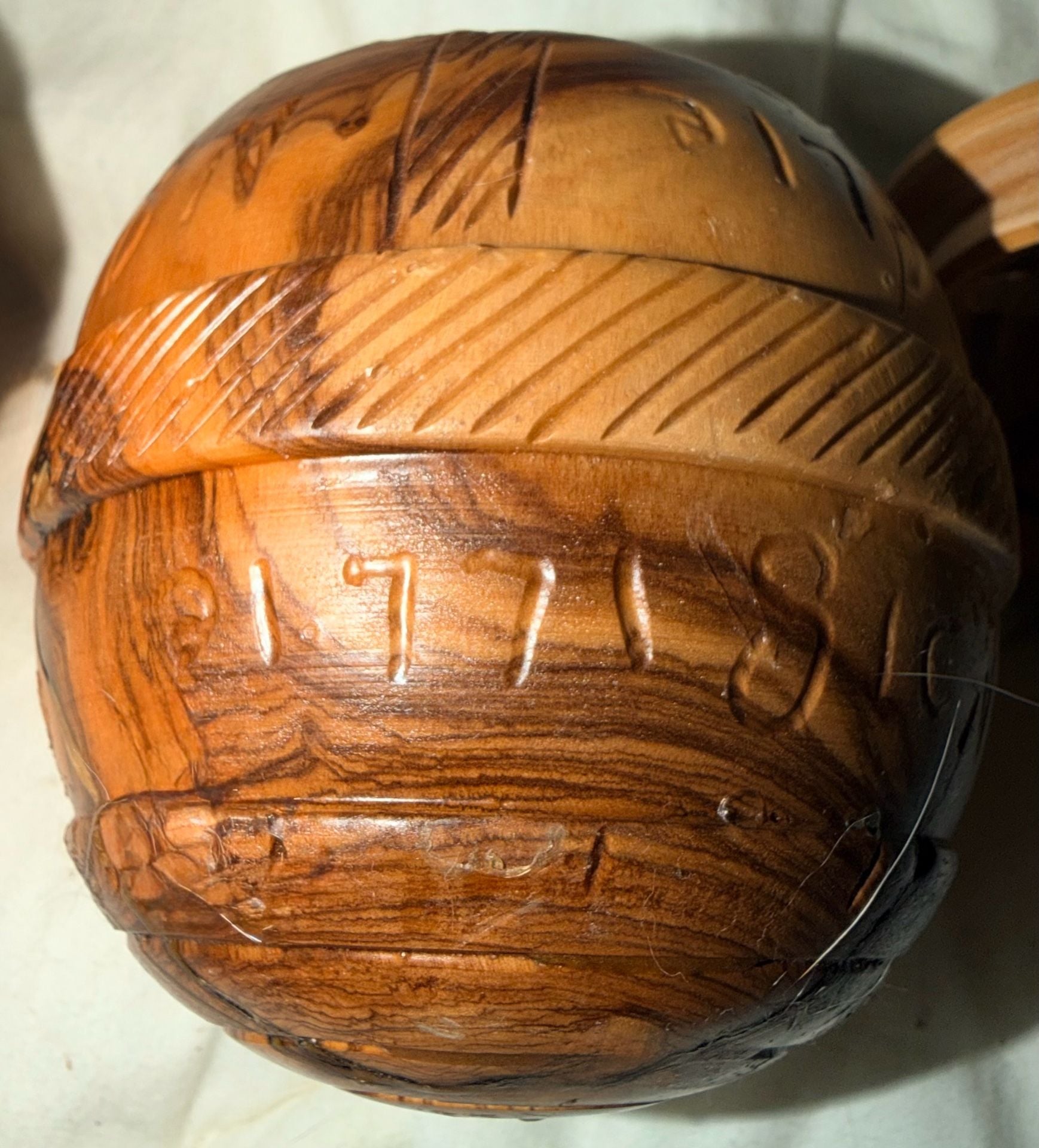 Handcrafted Olive Wood Carved Incense Burner Jar with Chalice 6