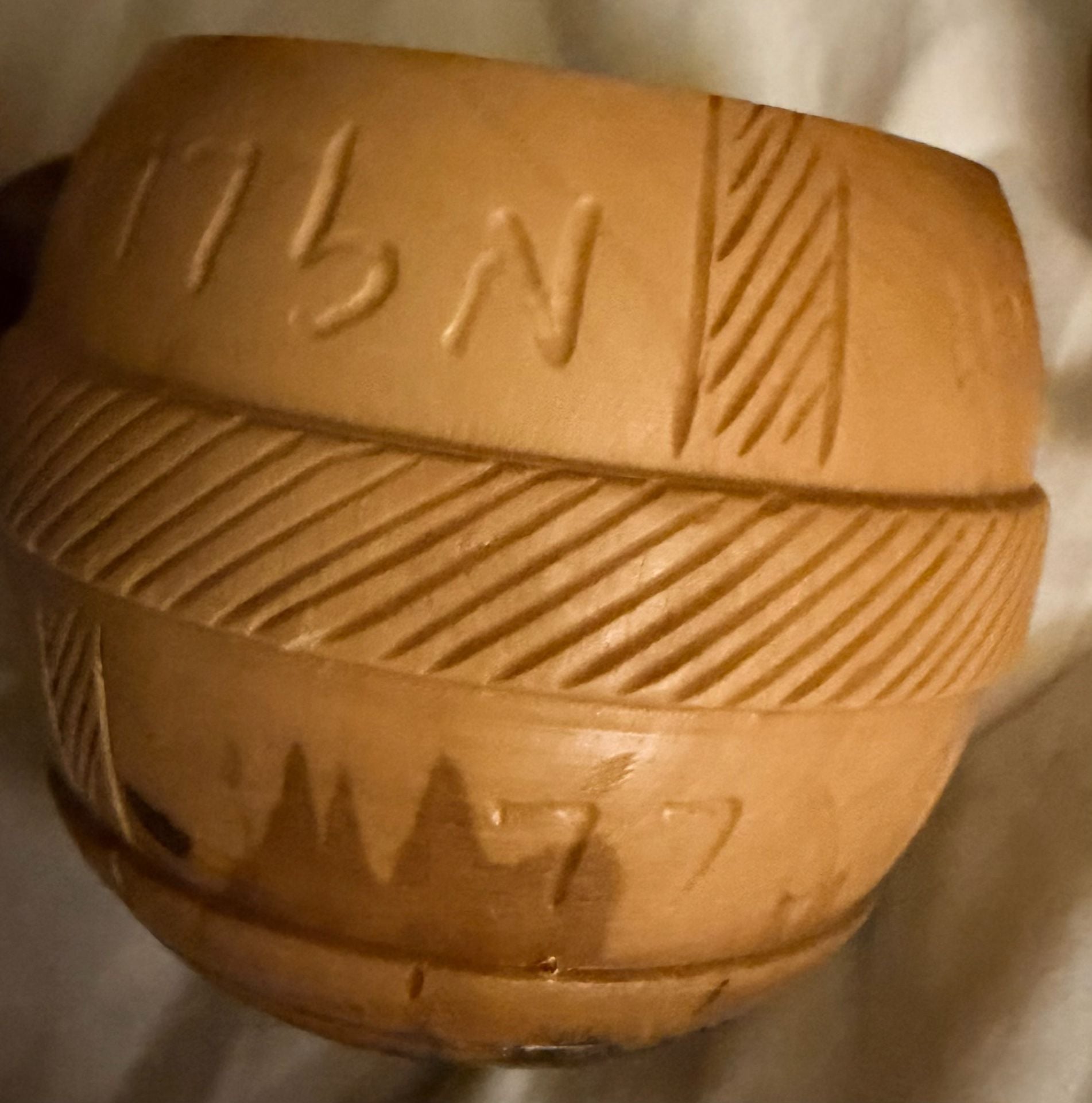 Handcrafted Olive Wood Carved Incense Burner Jar with Chalice 7