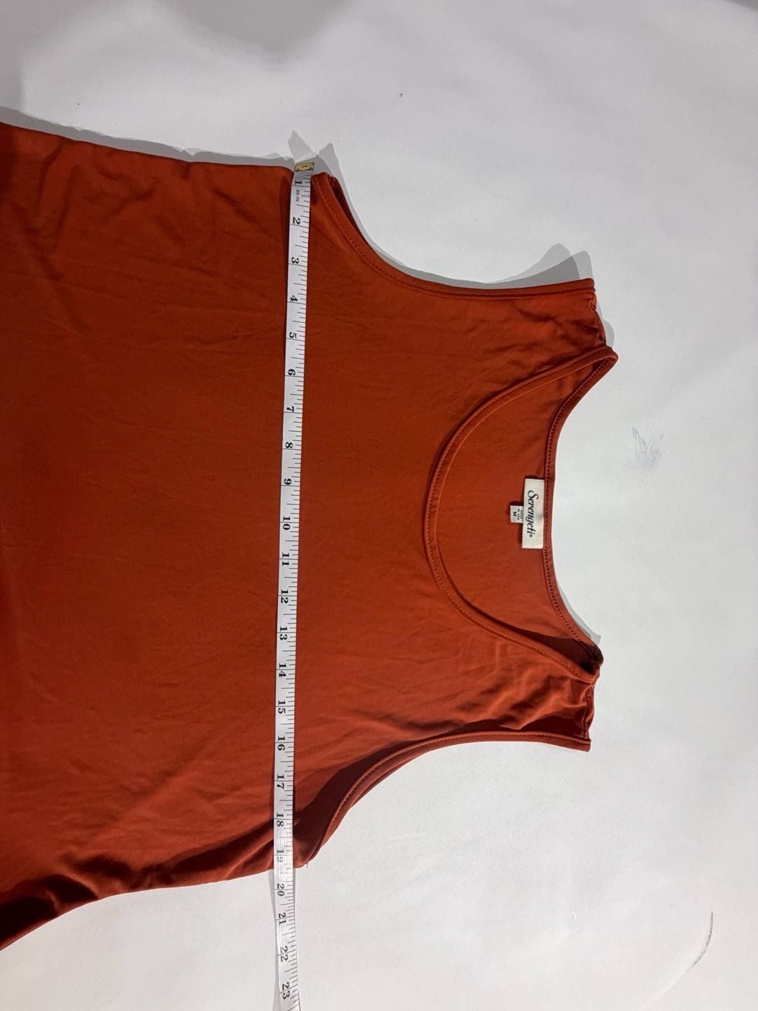 Serengeti Rust Orange Sleeveless Tank Top Size M Made in USA 5