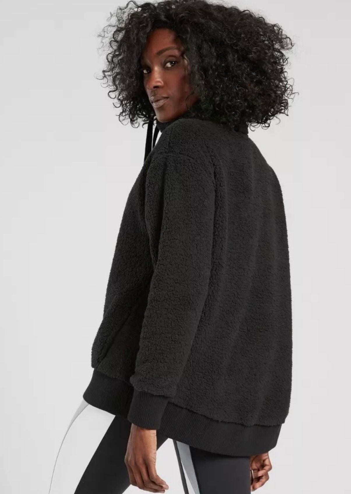 Athleta Sherpa 1/2 Zip Sweatshirt Size S Green Fleece Pullover 3