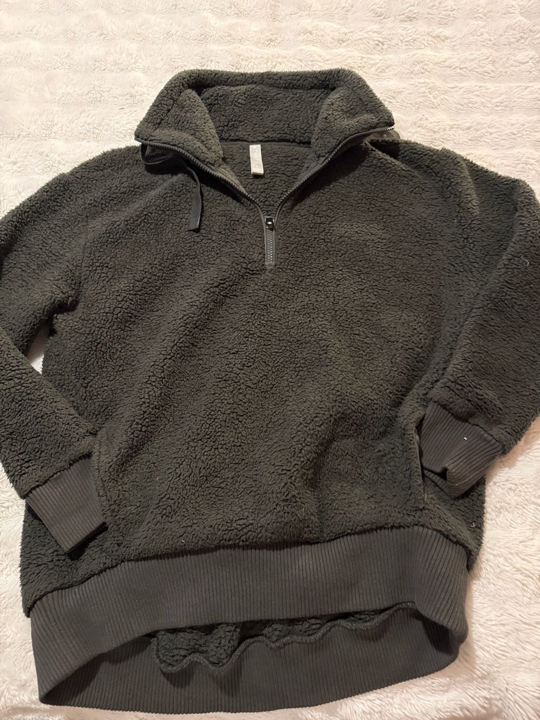 Athleta Sherpa 1/2 Zip Sweatshirt Size S Green Fleece Pullover 4
