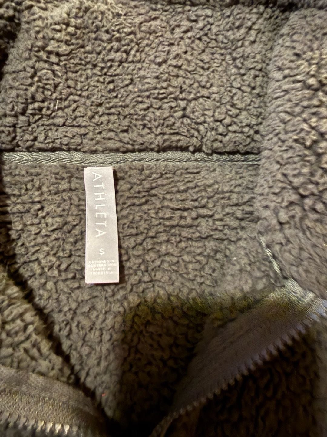 Athleta Sherpa 1/2 Zip Sweatshirt Size S Green Fleece Pullover 5