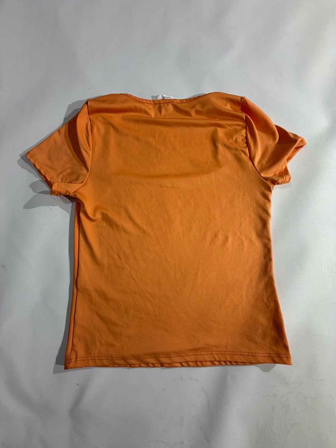 Live In The Moment Orange Square Neck Short Sleeve Top Size S 4
