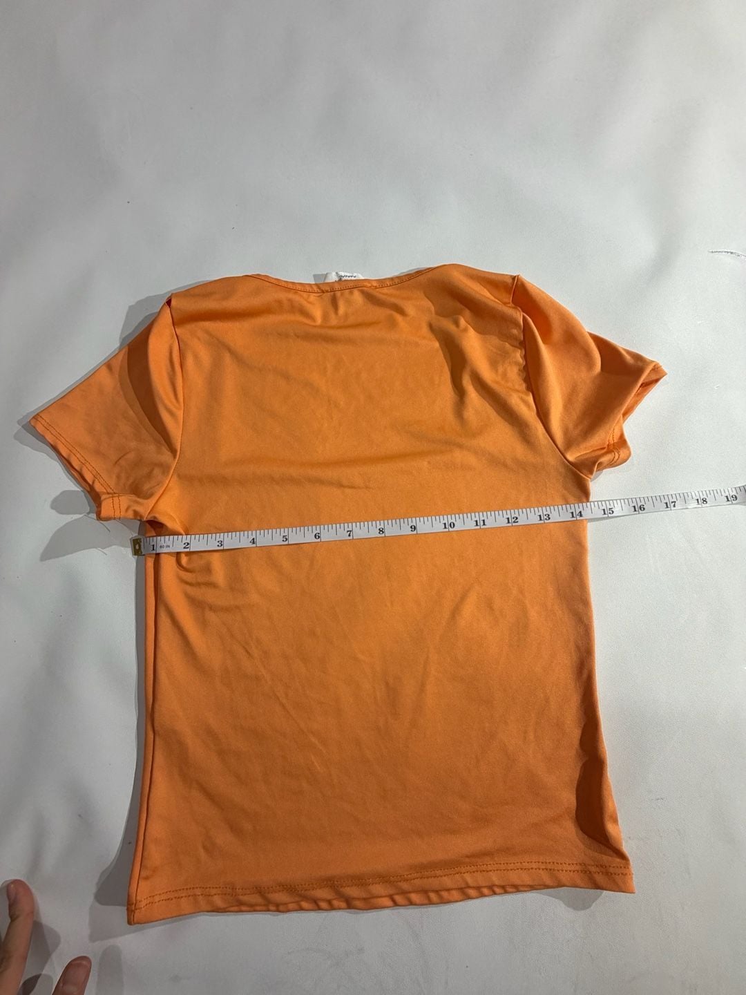 Live In The Moment Orange Square Neck Short Sleeve Top Size S 5