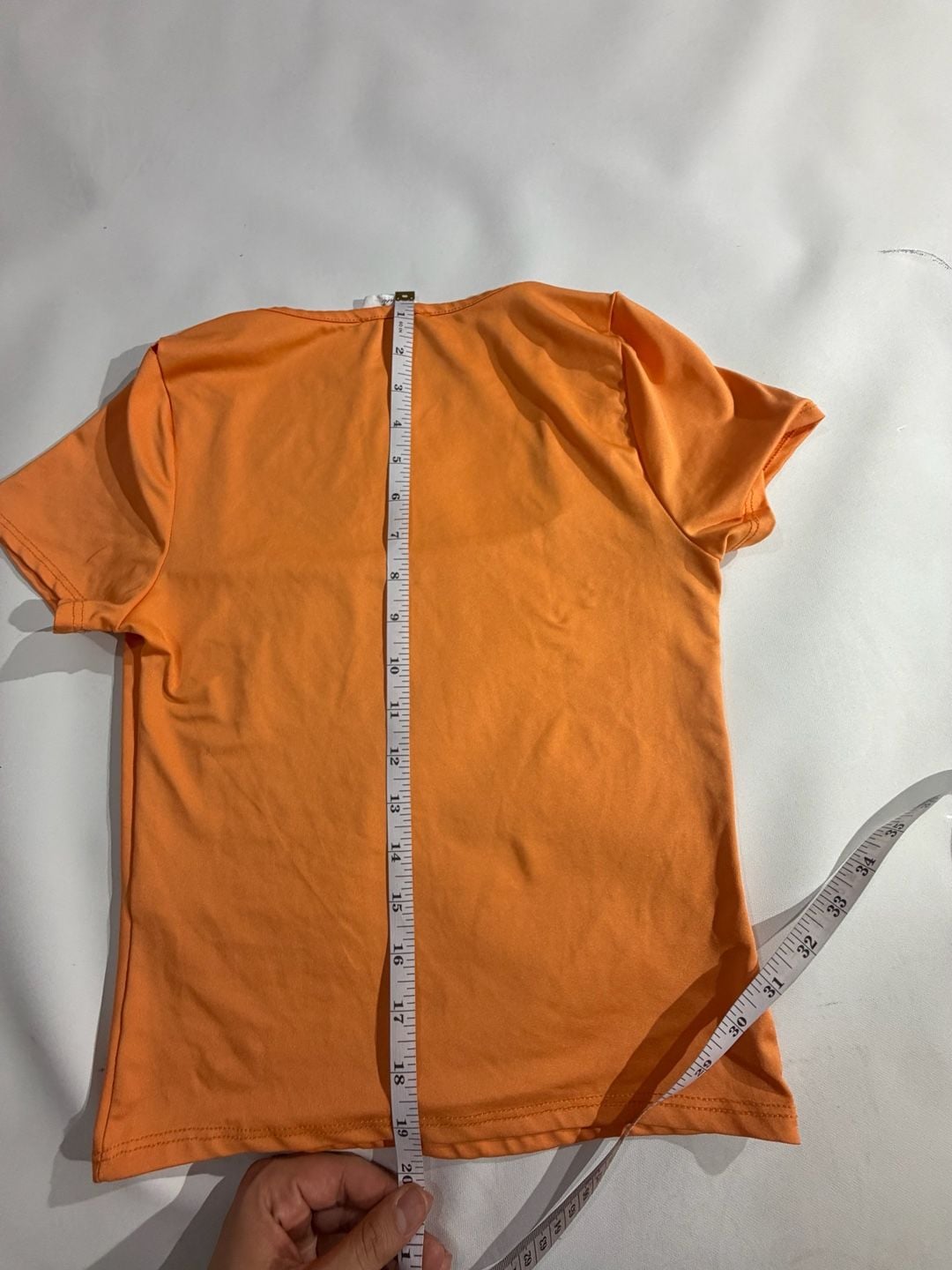 Live In The Moment Orange Square Neck Short Sleeve Top Size S 6