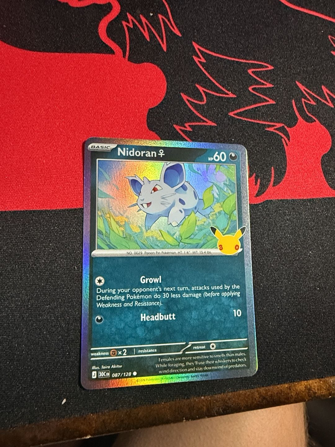 Pokemon Nidoran F 087/128 Celebrations Holo Trading Card 2