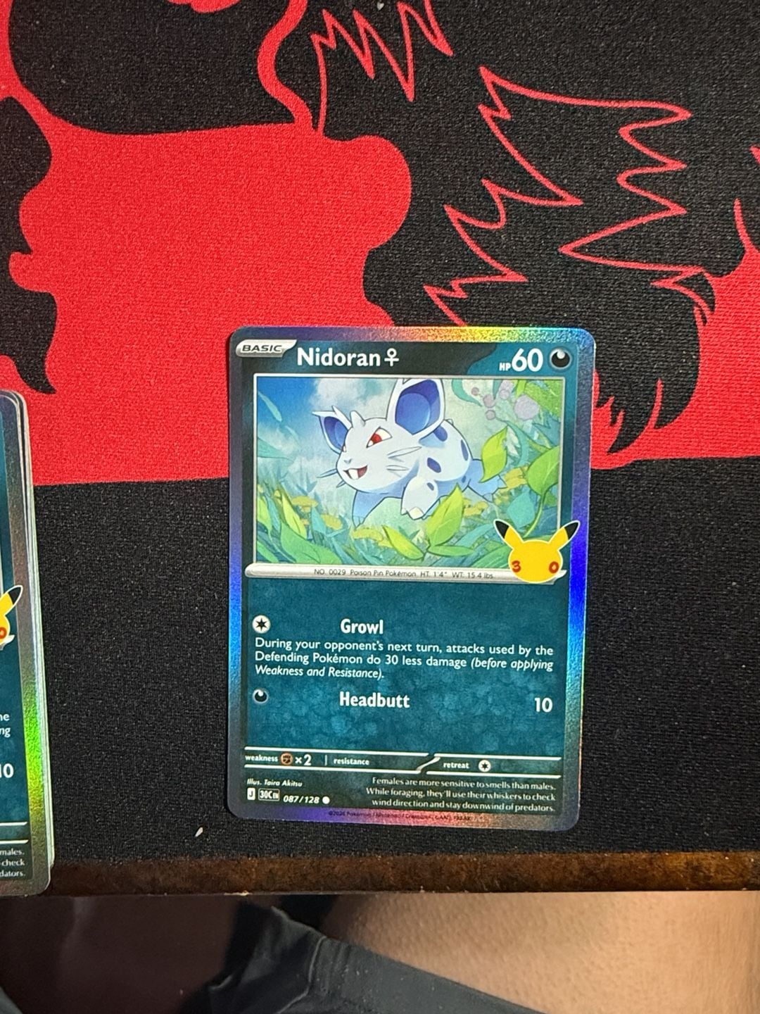 Pokemon Nidoran F 087/128 Celebrations Holo Trading Card 3