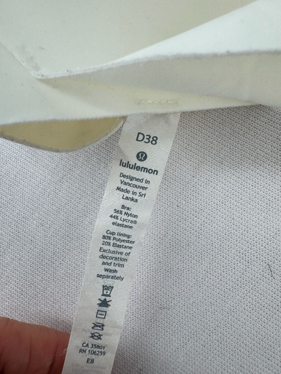Lululemon Sports Bra White 5