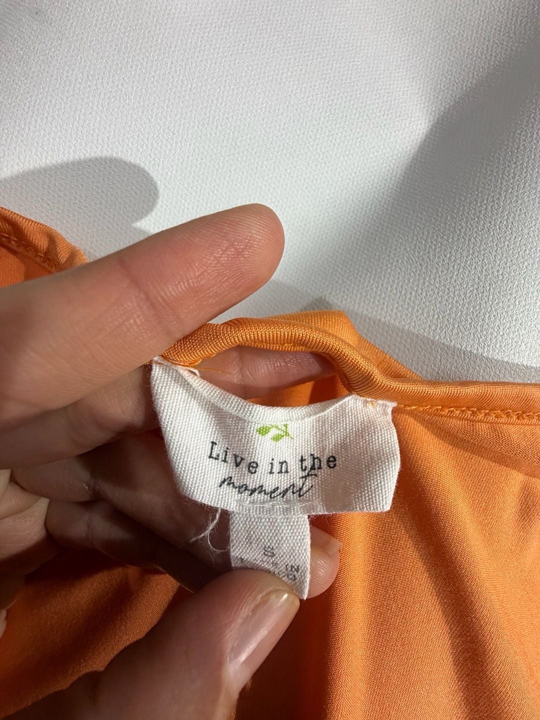 Live In The Moment Orange Square Neck Short Sleeve Top Size S 3