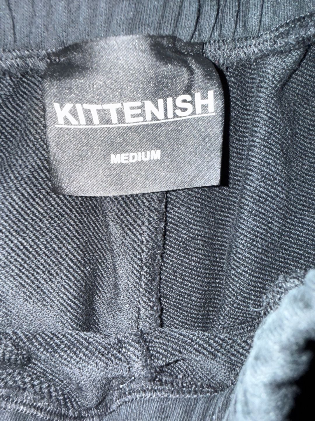 Kittenish Sweatpants Size Medium Black Gold Logo Joggers 3