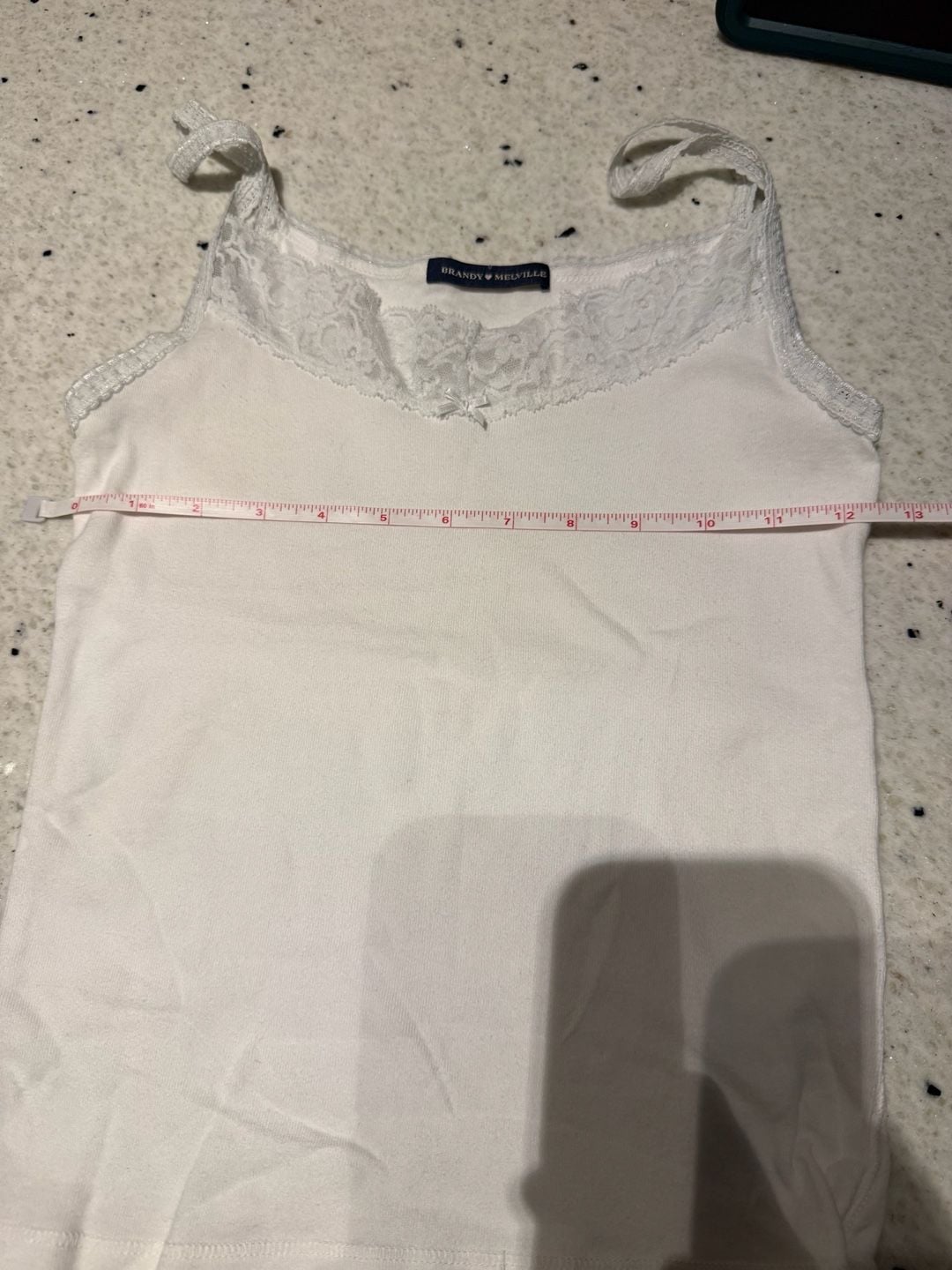 Brandy Melville White Lace Trim Double Strap Camisole Tank Top 5