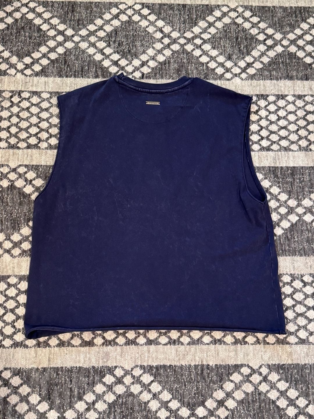YoungLA 3057 Scripted Cut-Off Tank Purple Navy Wash 3