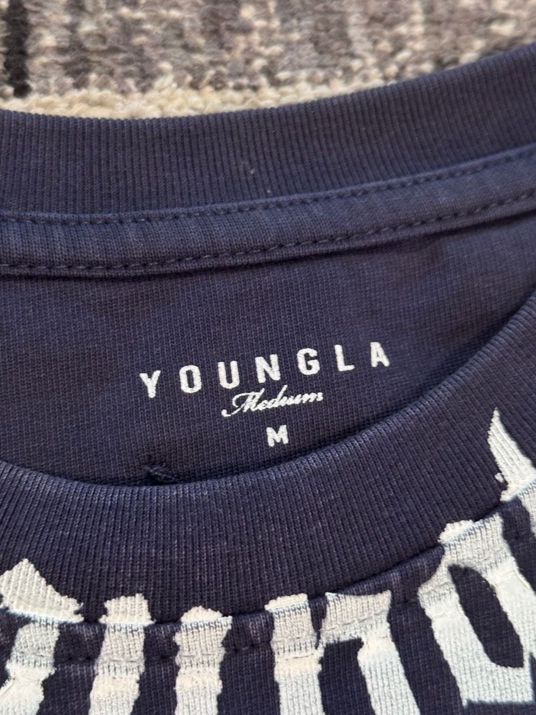 YoungLA 3057 Scripted Cut-Off Tank Purple Navy Wash 5