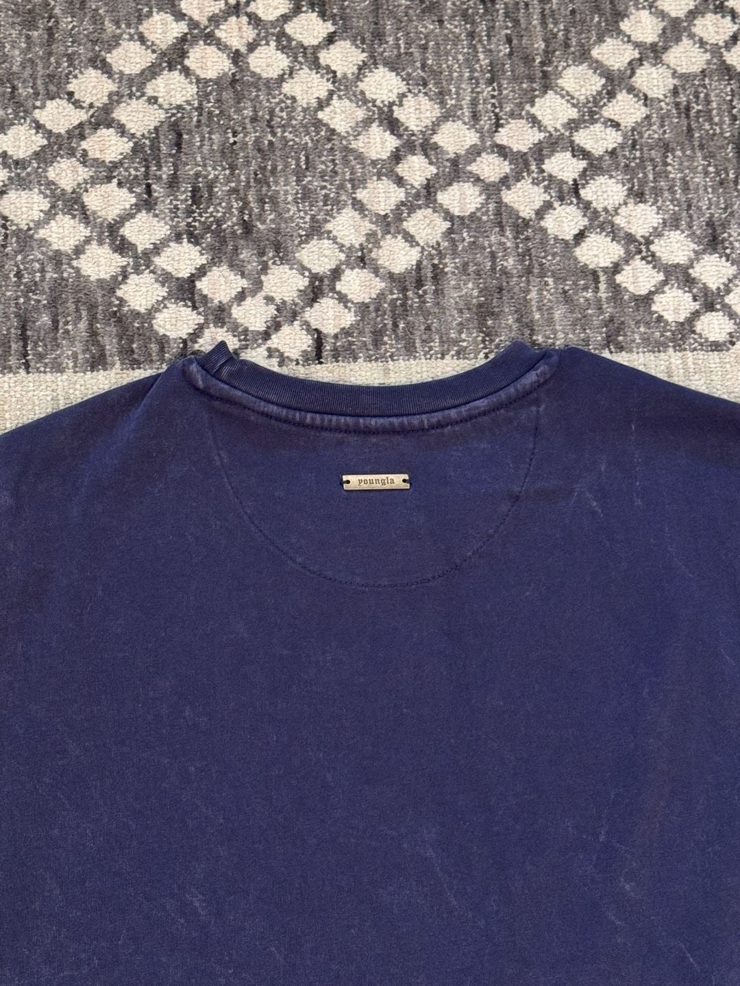 YoungLA 3057 Scripted Cut-Off Tank Purple Navy Wash 6