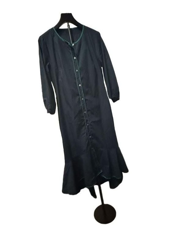 J.Crew Button Front Midi Shirt Dress Size 12 Dark Navy Blue Cotton 3