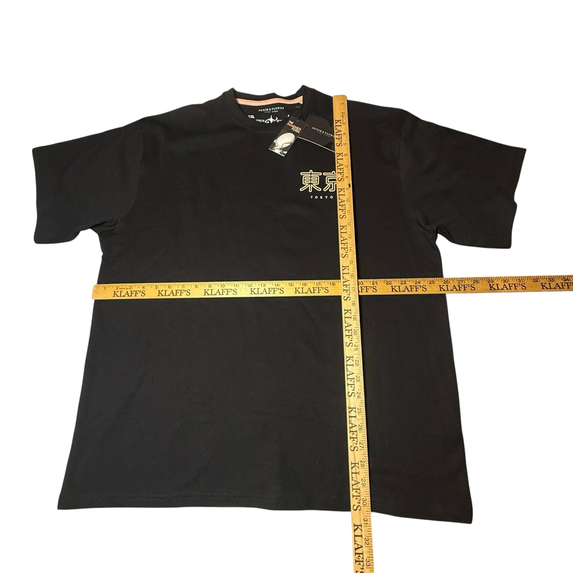 New with Tags Denim & Flower Tokyo T-Shirt Size XL Black Graphic Tee 4