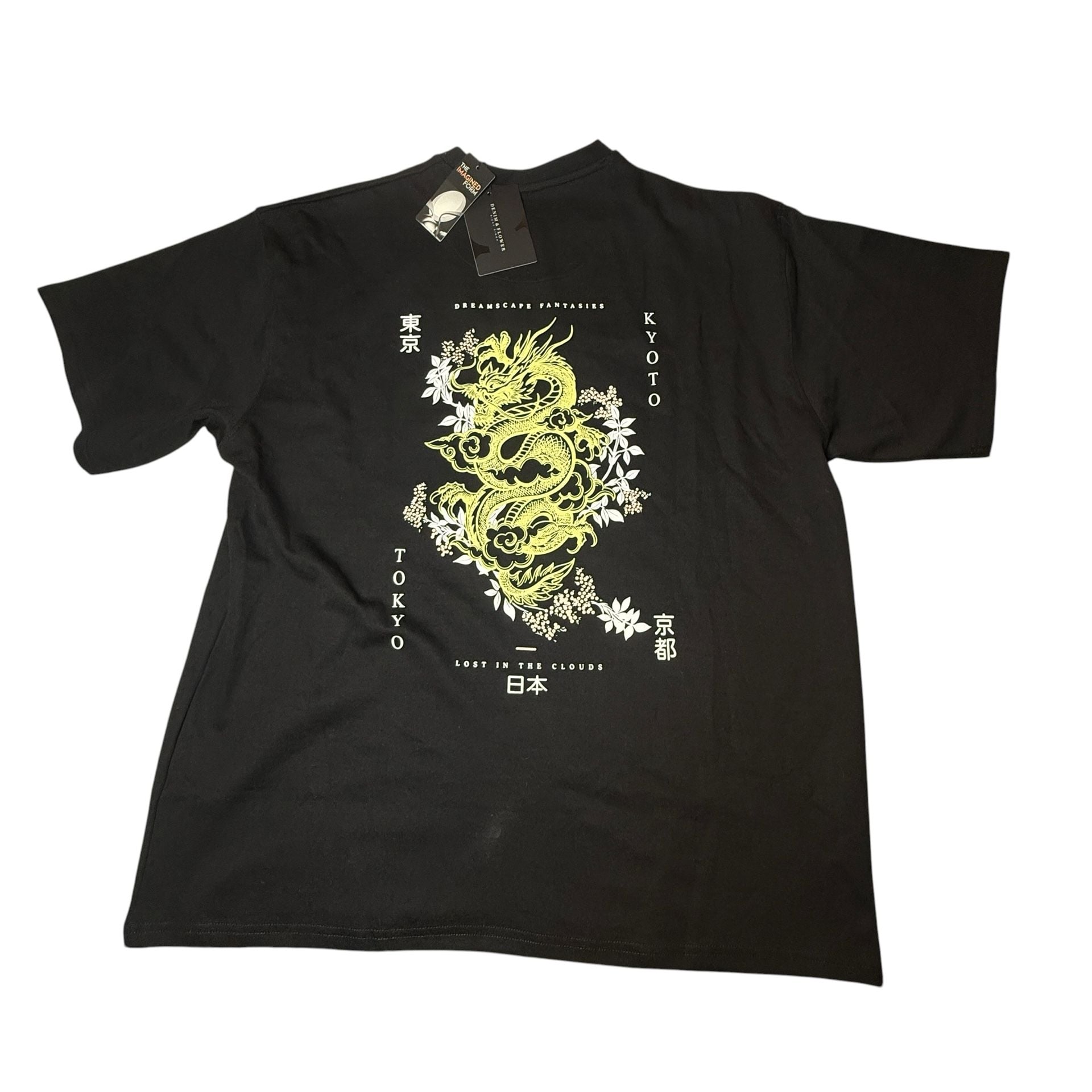 New with Tags Denim & Flower Tokyo T-Shirt Size XL Black Graphic Tee 5