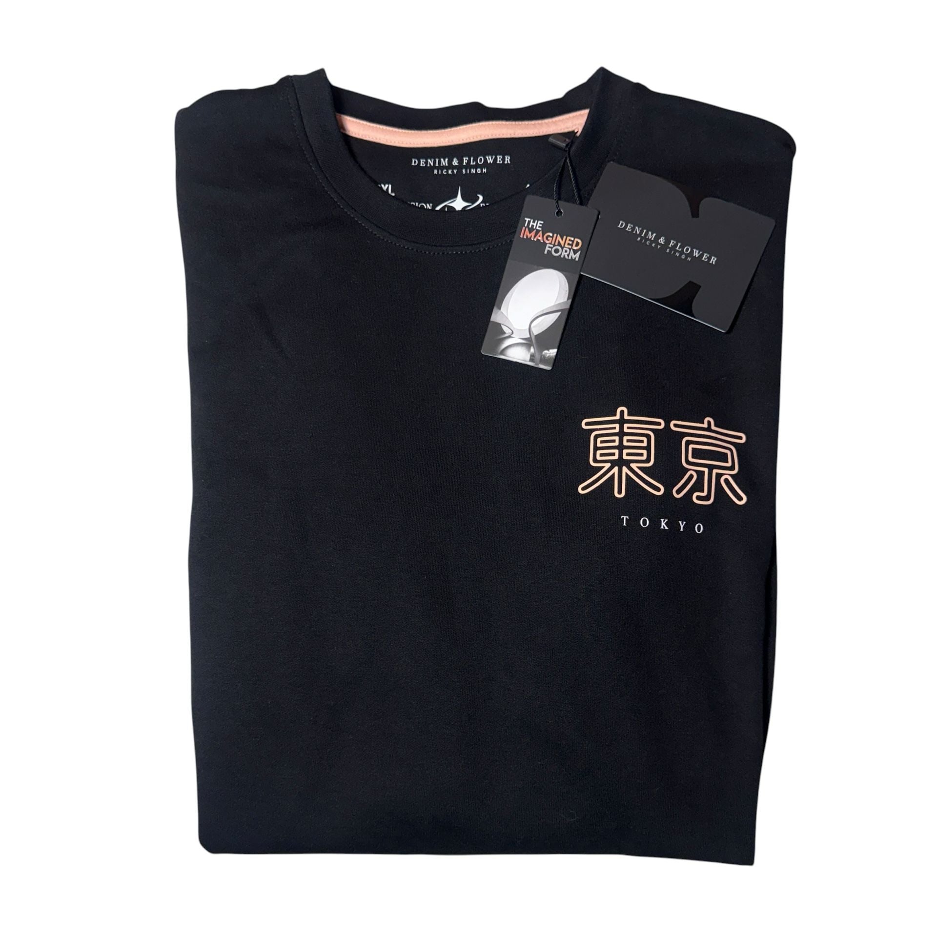 New with Tags Denim & Flower Tokyo T-Shirt Size XL Black Graphic Tee 10