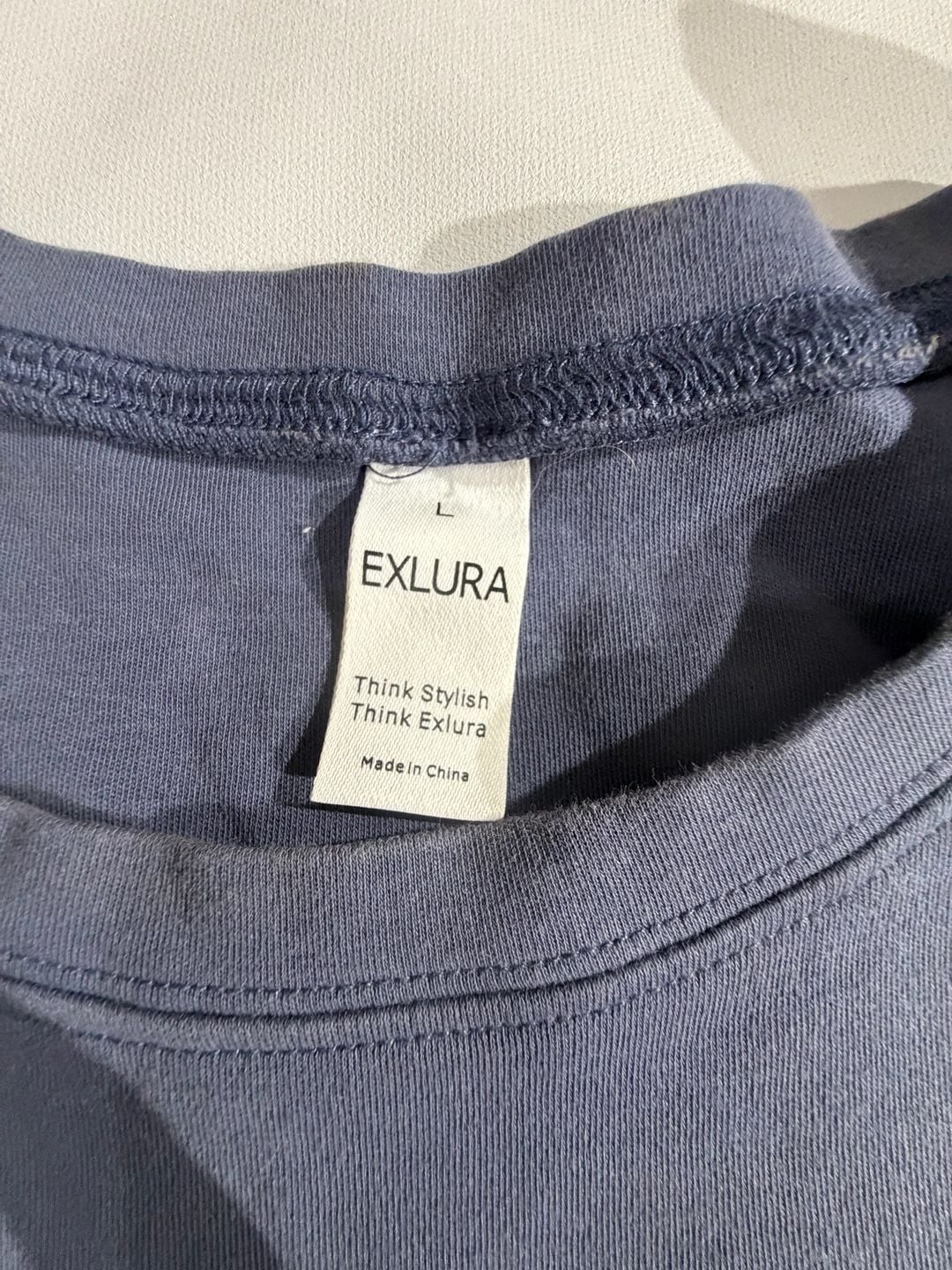 Exlura Slate Blue Crewneck Sleeveless Crop Tank Top Size L 3