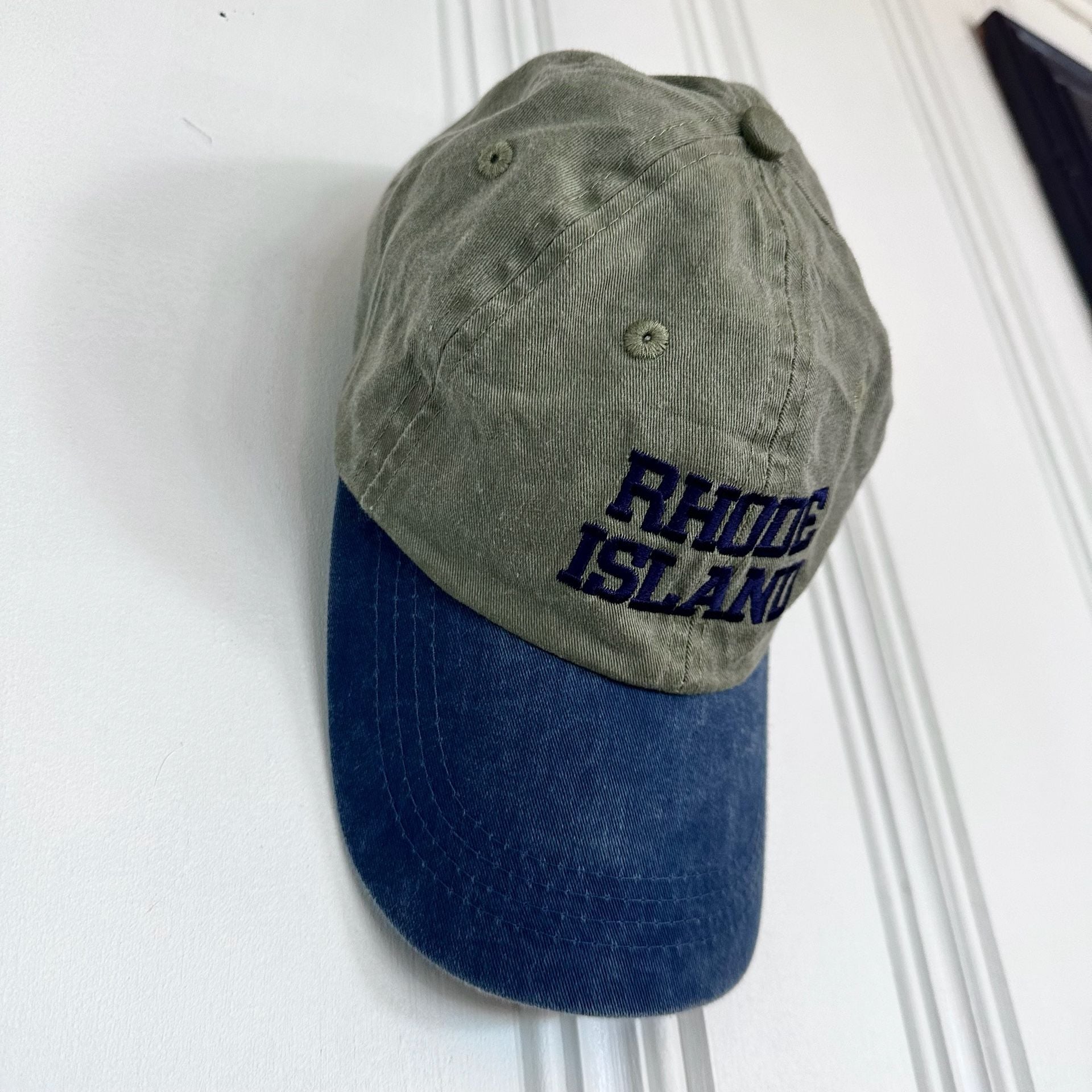 Rhode Island Embroidered Baseball Cap Green Blue 7