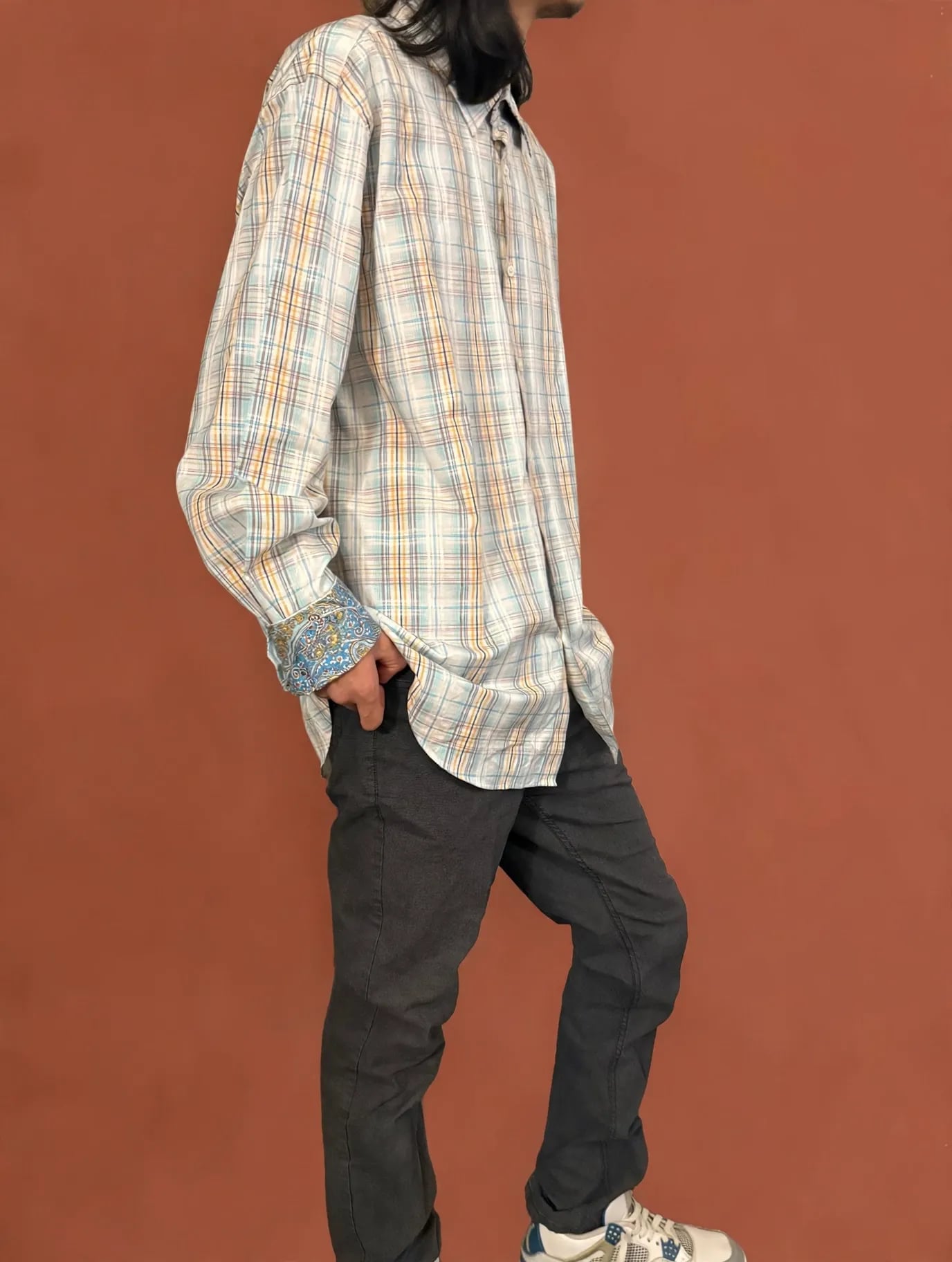 Bugatchi Uomo Plaid Long Sleeve Button-Up Shirt Size XL 3
