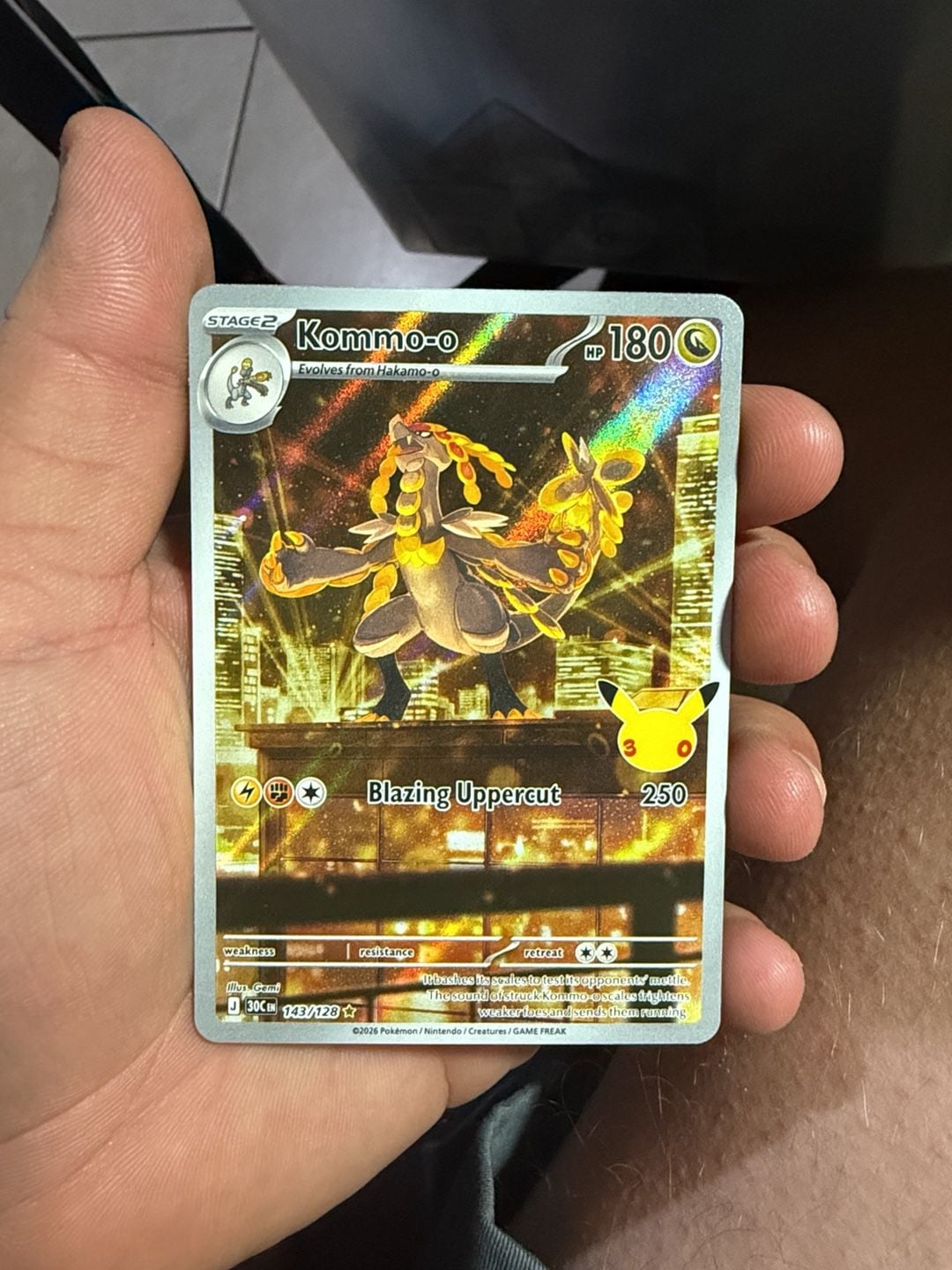 Pokemon Kommo-o 143/128 Holo Trading Card 1