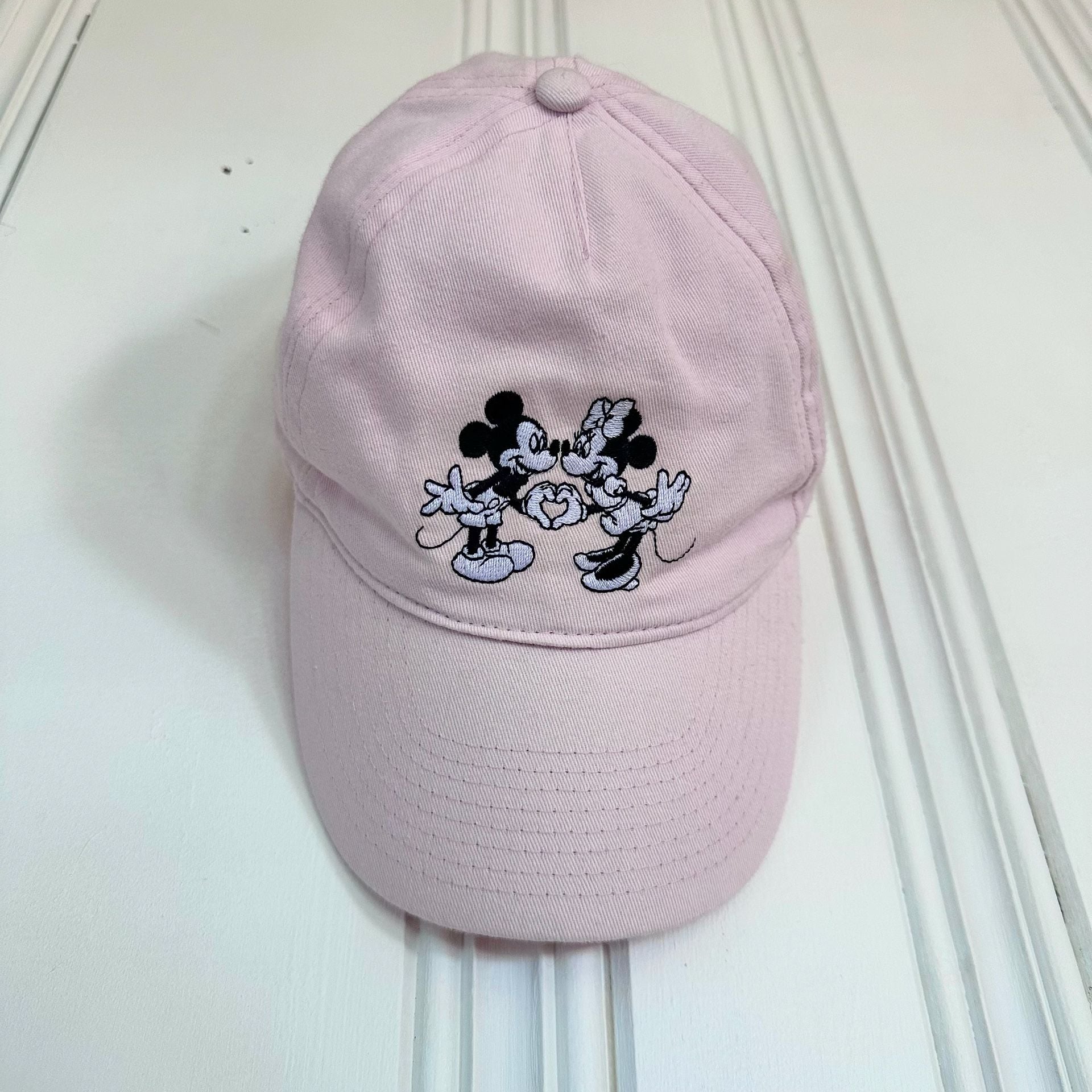 Disney Mickey and Minnie Mouse Light Pink Baseball Hat 1
