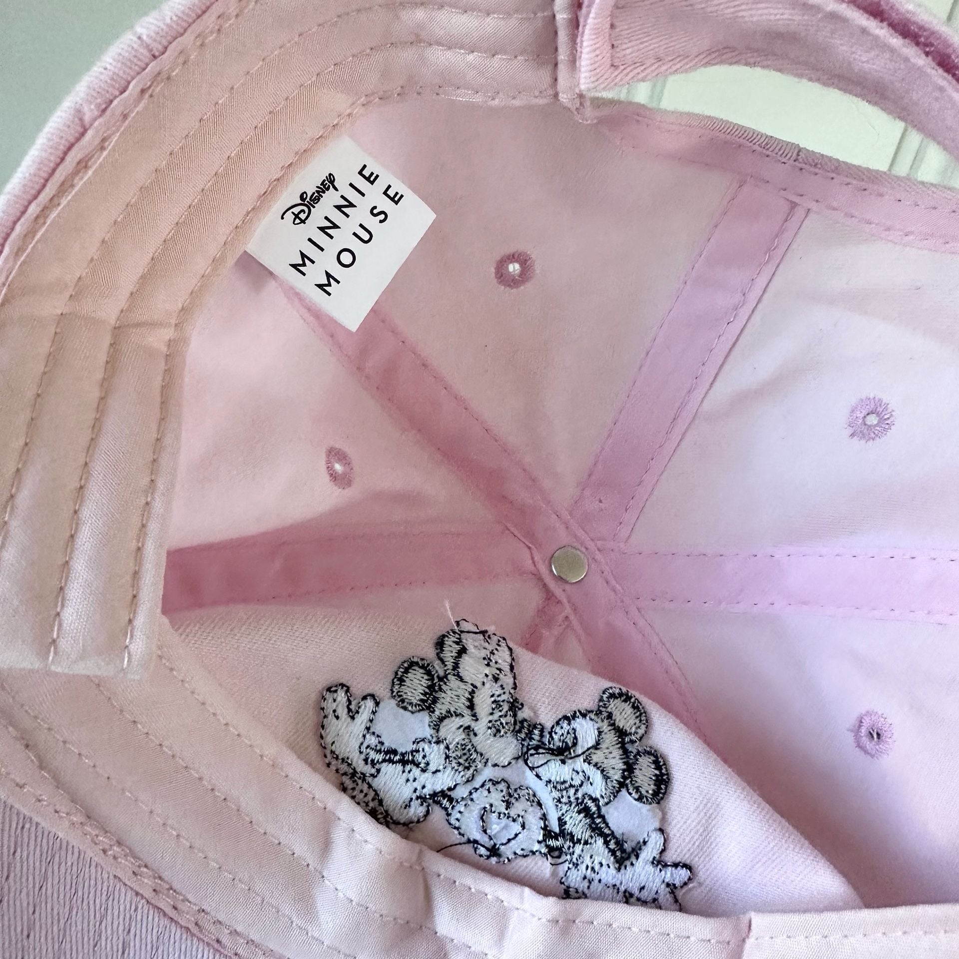 Disney Mickey and Minnie Mouse Light Pink Baseball Hat 4