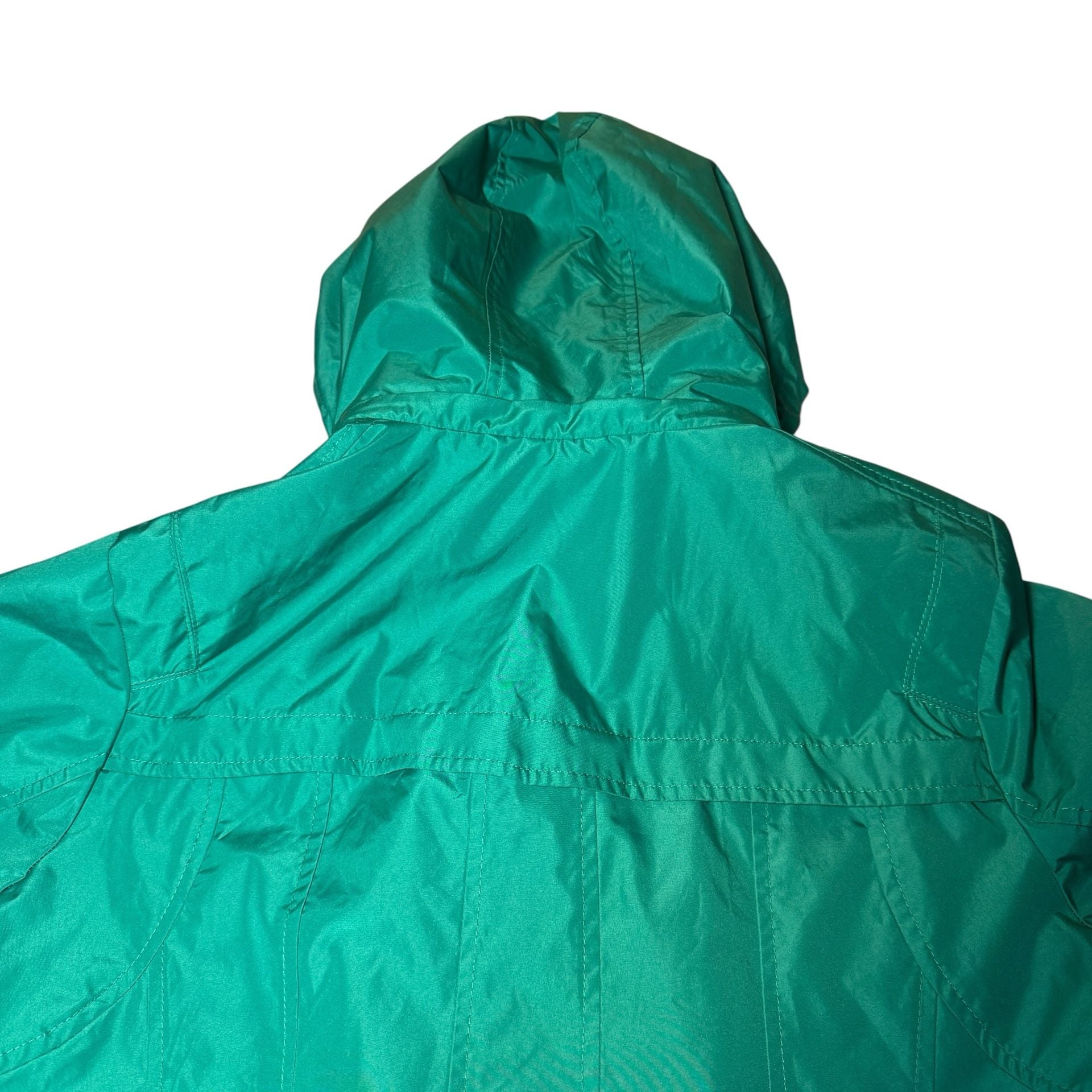 Susan Graver Green Rain Jacket Size 1X Hooded Zip Coat 11