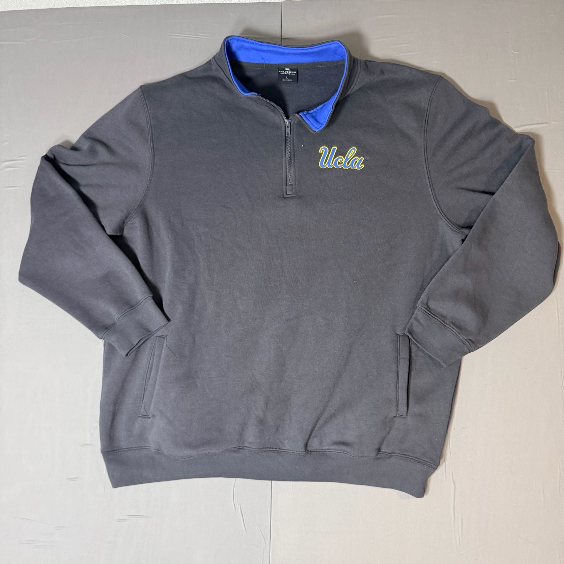Colosseum UCLA Bruins 1/4 Zip Sweatshirt Size L Gray Blue 3