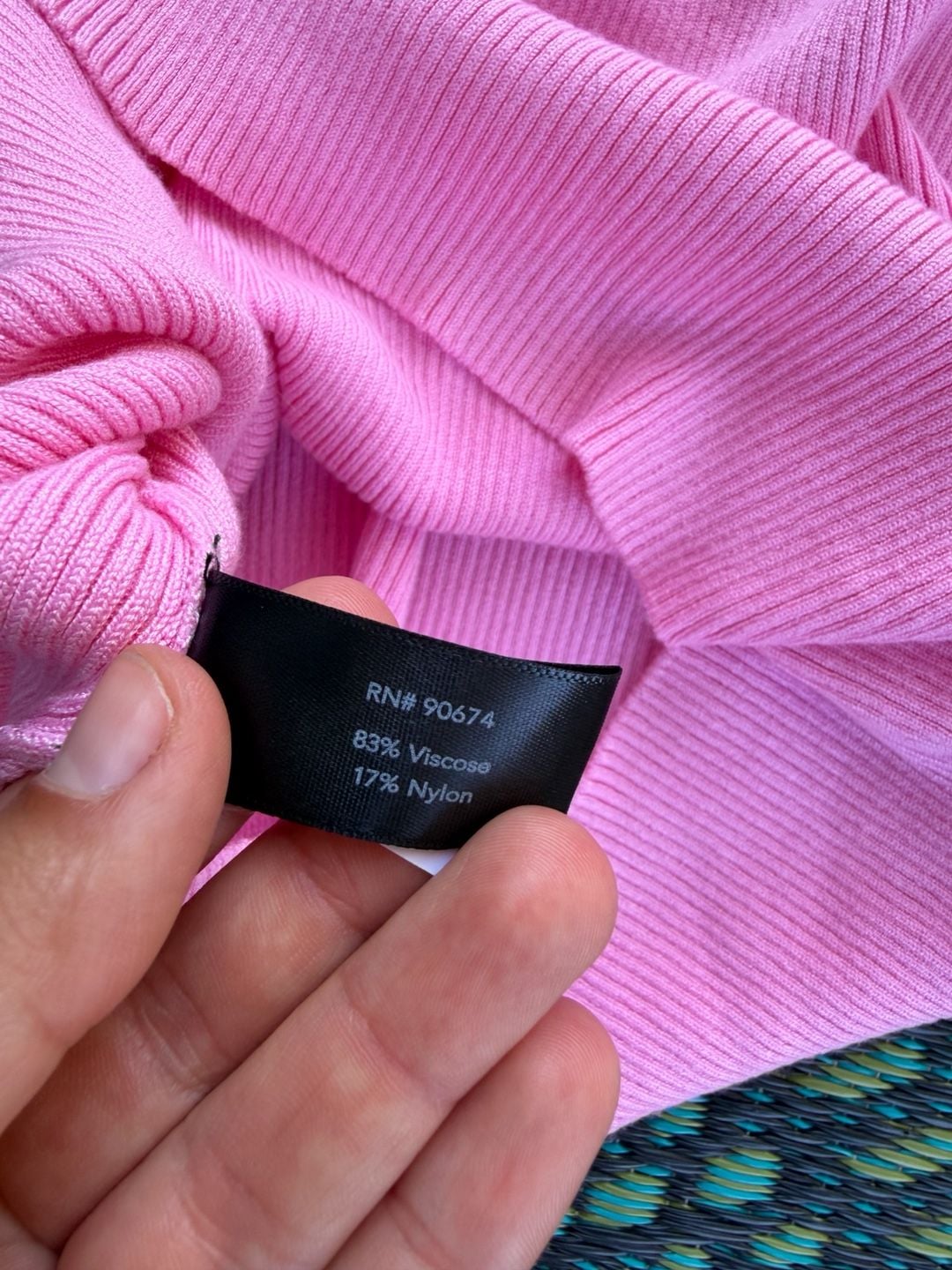 Boston Proper Ribbed Bell Sleeve Top Size XL Pink 8