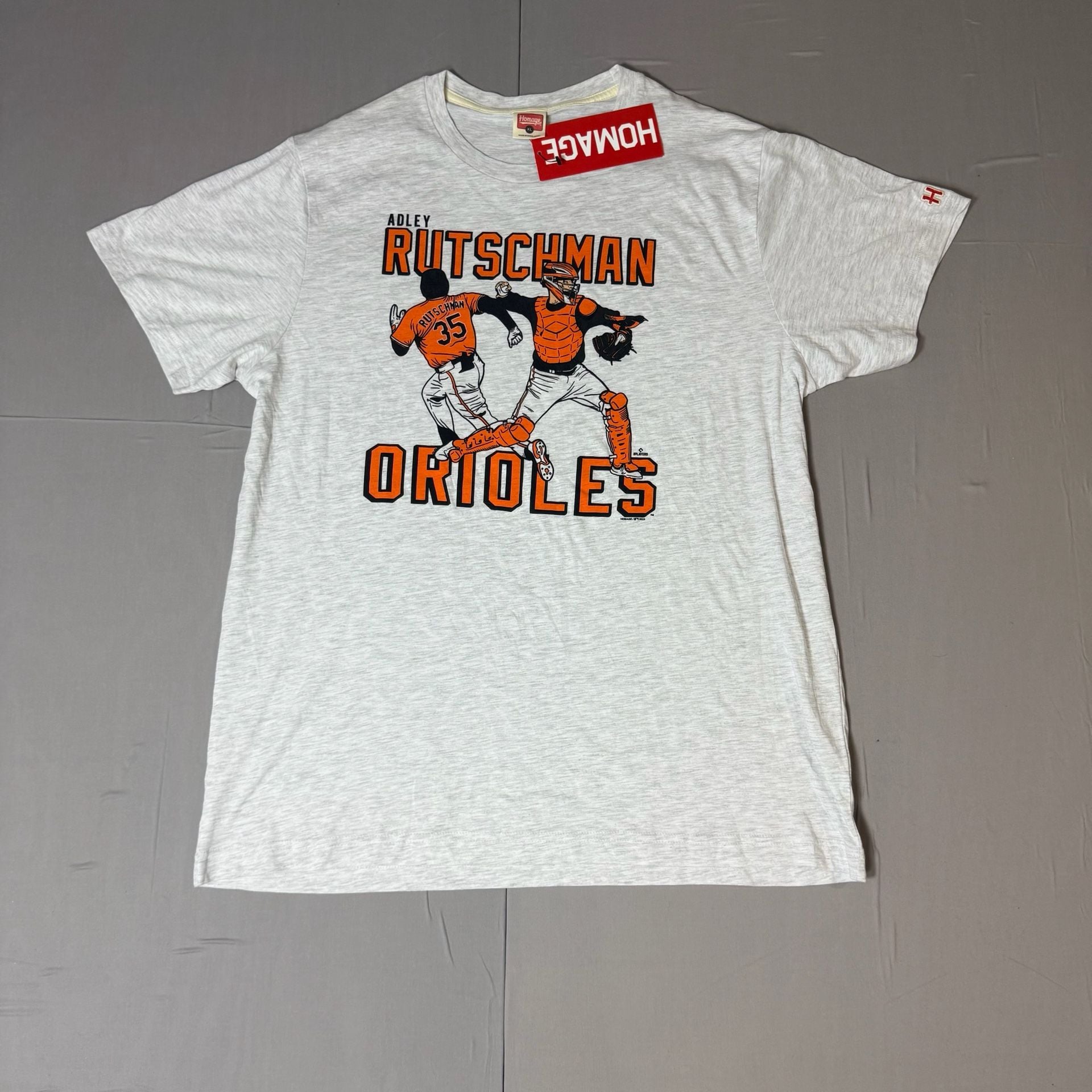 Homage Adley Rutschman Orioles T-Shirt Size XL Gray 2