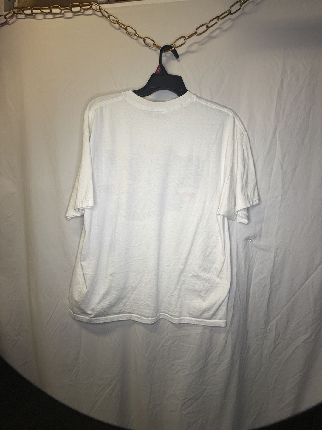 Hanes Cruzin USA Graphic T-Shirt XL White Hot Rod American Flag 5