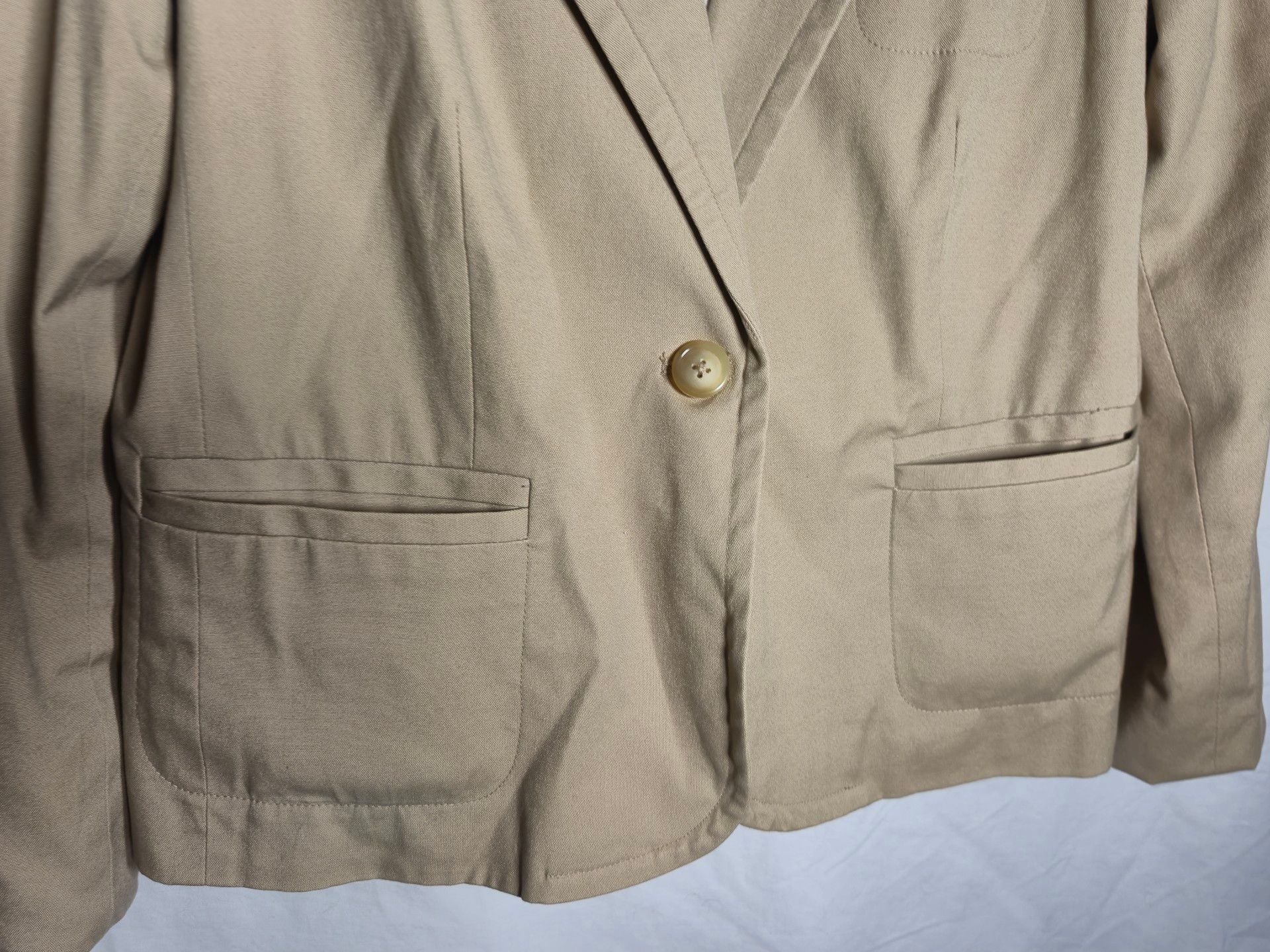 George Blazer Size 8 Khaki Cotton Blend Single Button 3