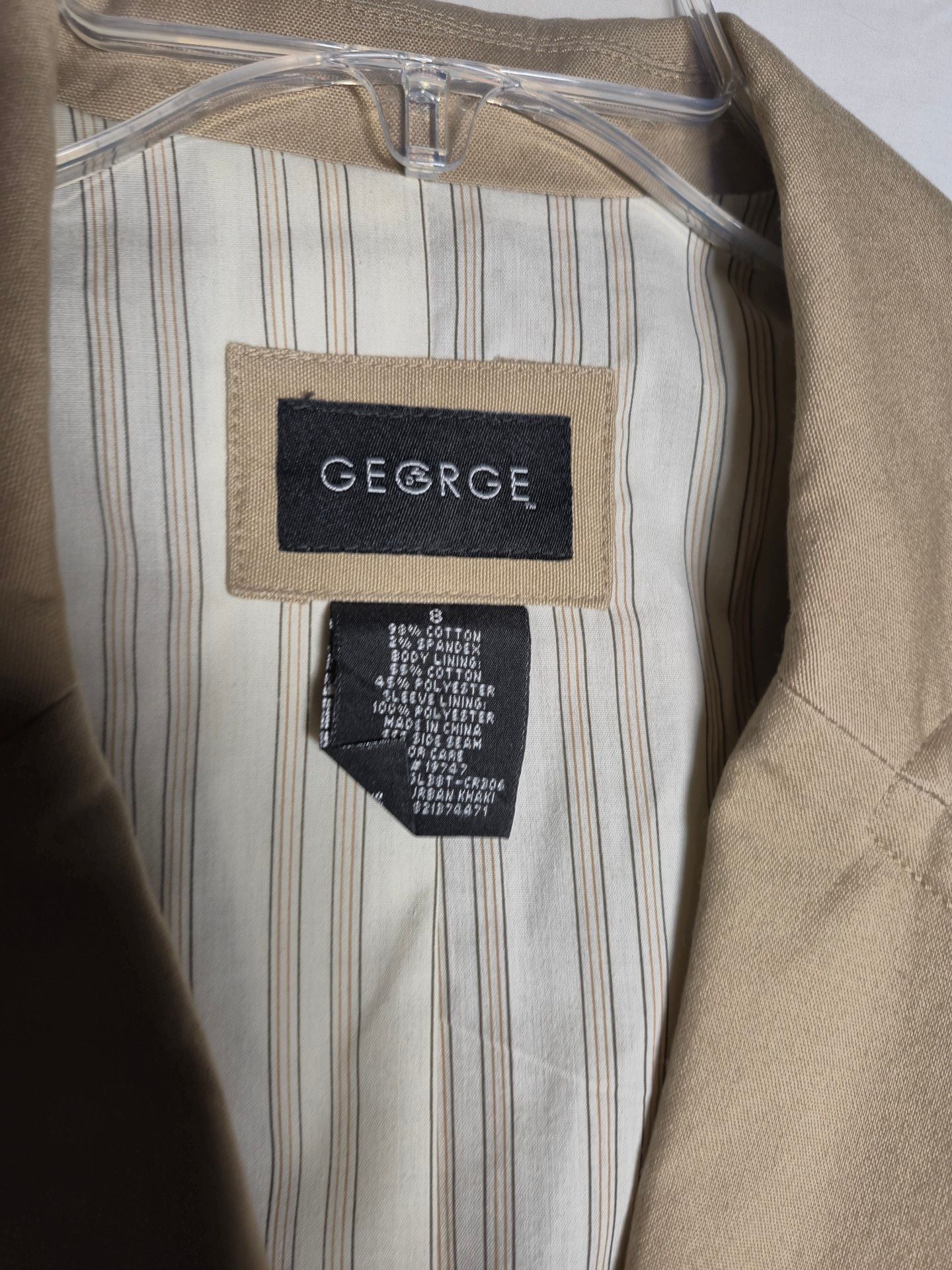 George Blazer Size 8 Khaki Cotton Blend Single Button 5
