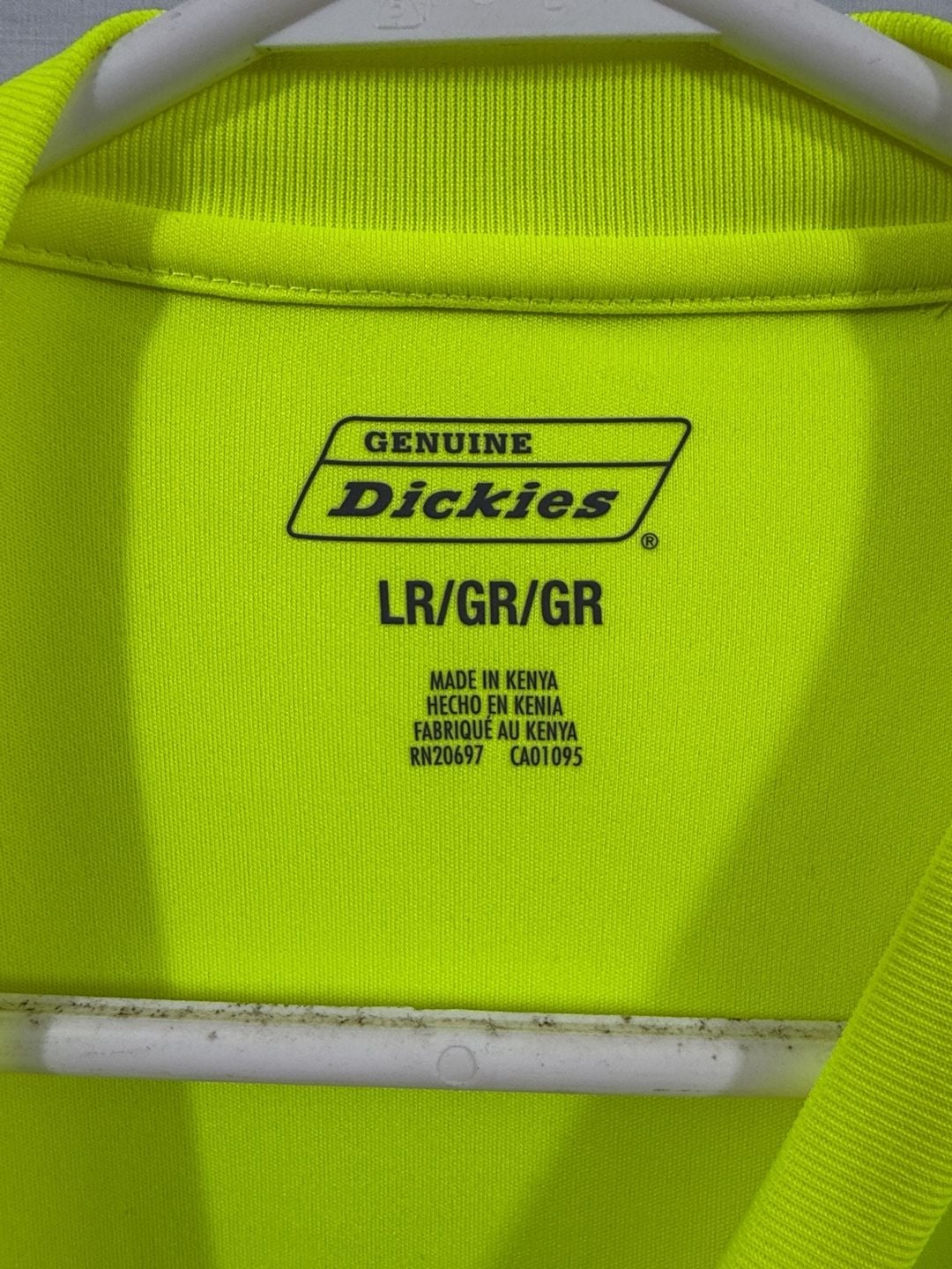Genuine Dickies Hi-Vis ANSI 2 Safety T-Shirt Size L Neon Yellow Pocket 6