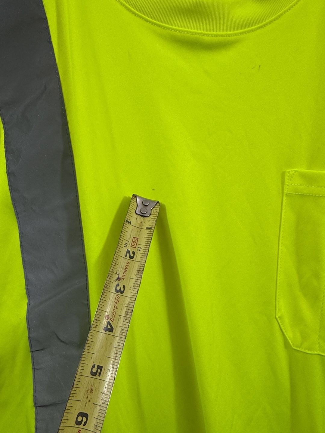 Genuine Dickies Hi-Vis ANSI 2 Safety T-Shirt Size L Neon Yellow Pocket 7