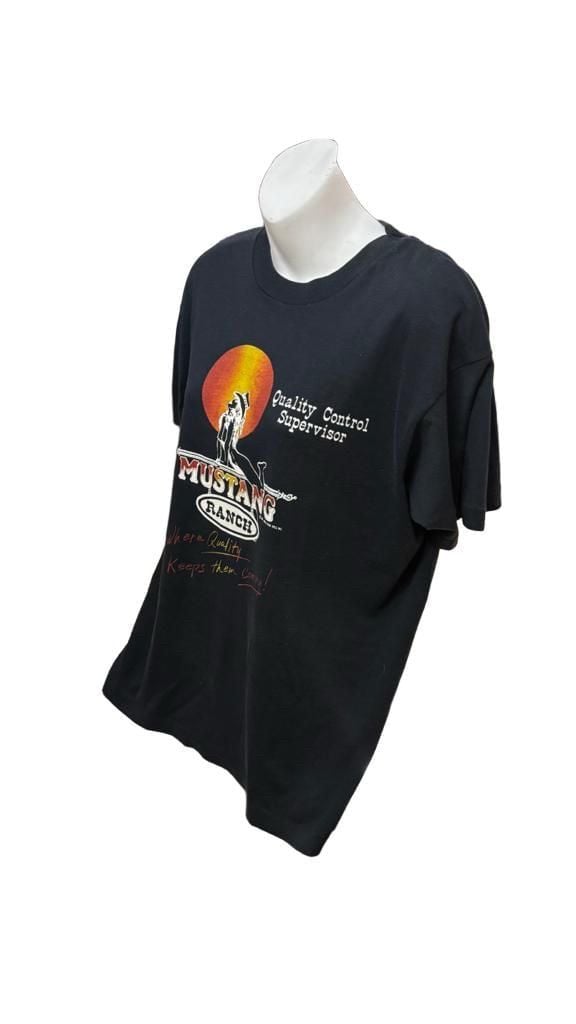 80’s Screen Stars Mustang Ranch T-Shirt XL Black Vintage 1984 Single Stitch 3