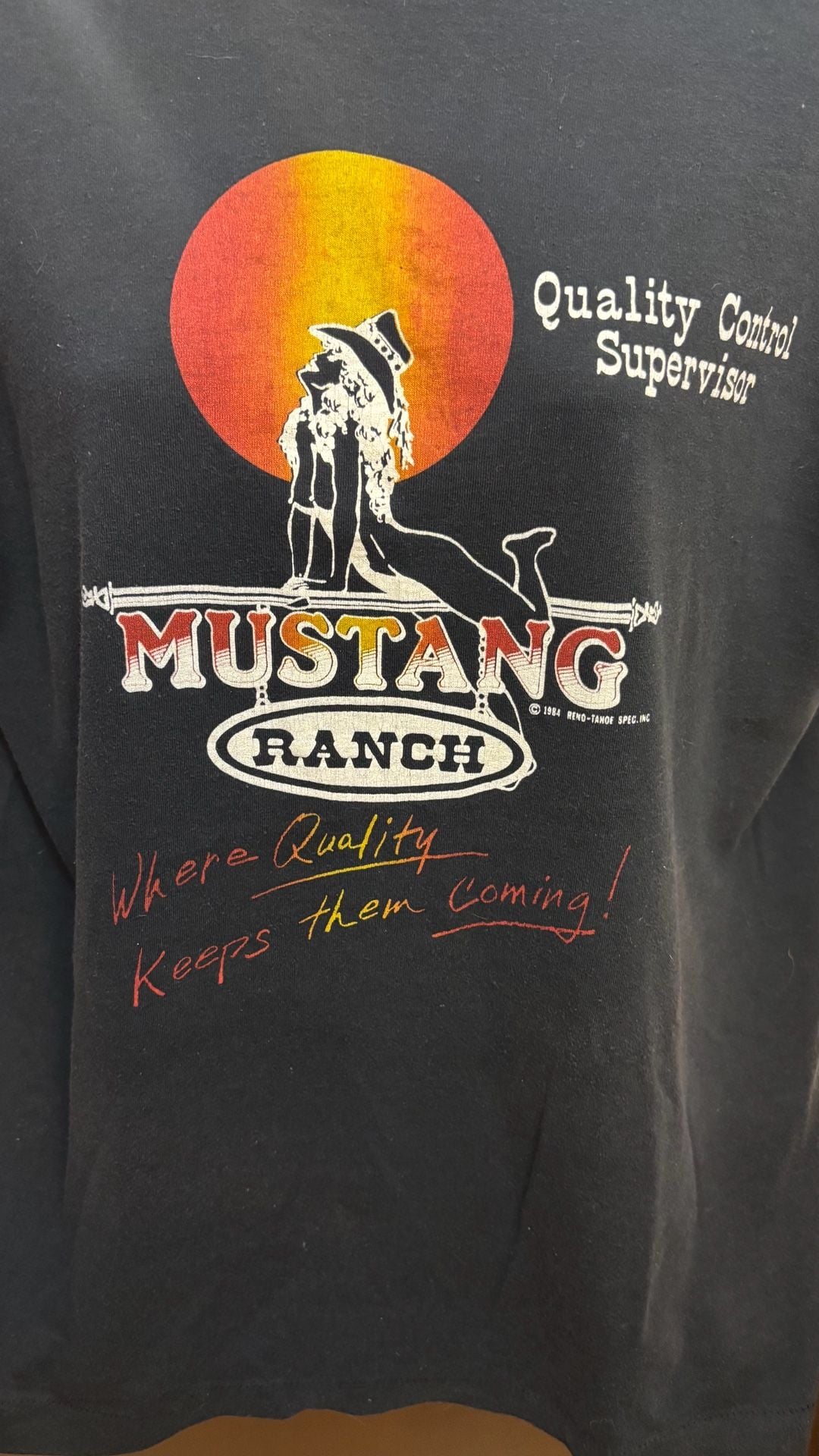 80’s Screen Stars Mustang Ranch T-Shirt XL Black Vintage 1984 Single Stitch 5