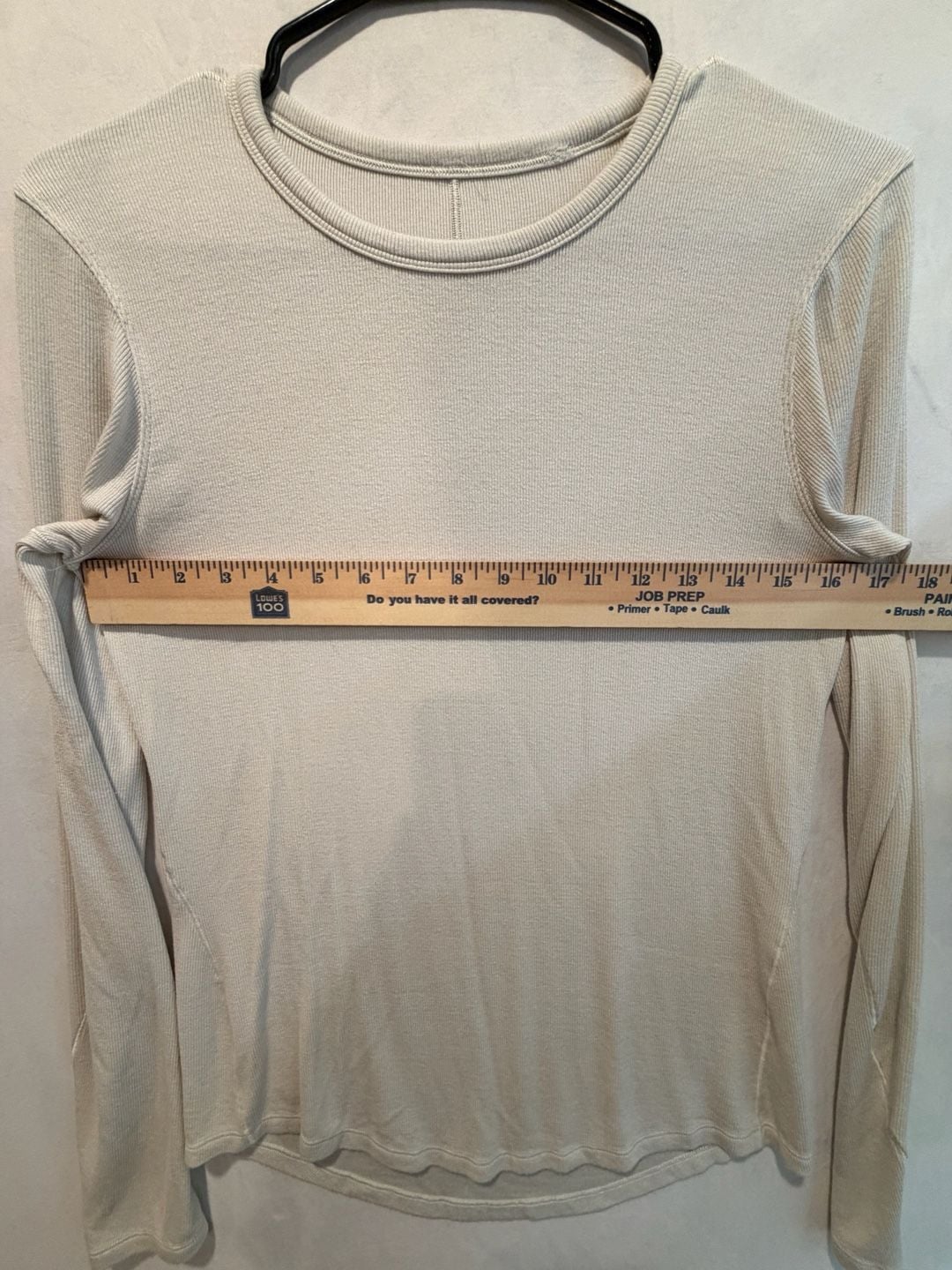 Lululemon size 6 Hold Tight Long Sleeve Thermal Top Cream Ribbed 7