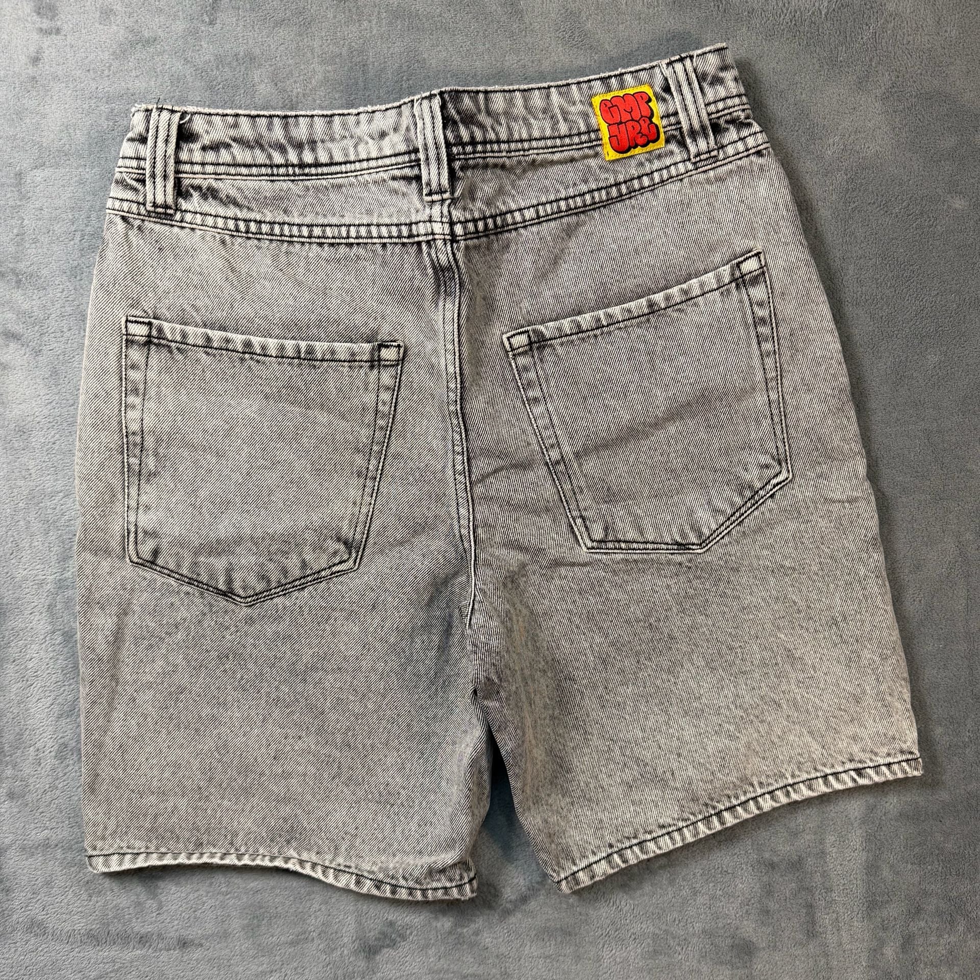 Empyre Loose Fit Baggy Denim Skate Shorts Grey Acid Wash Mens Size 30 Jorts 8