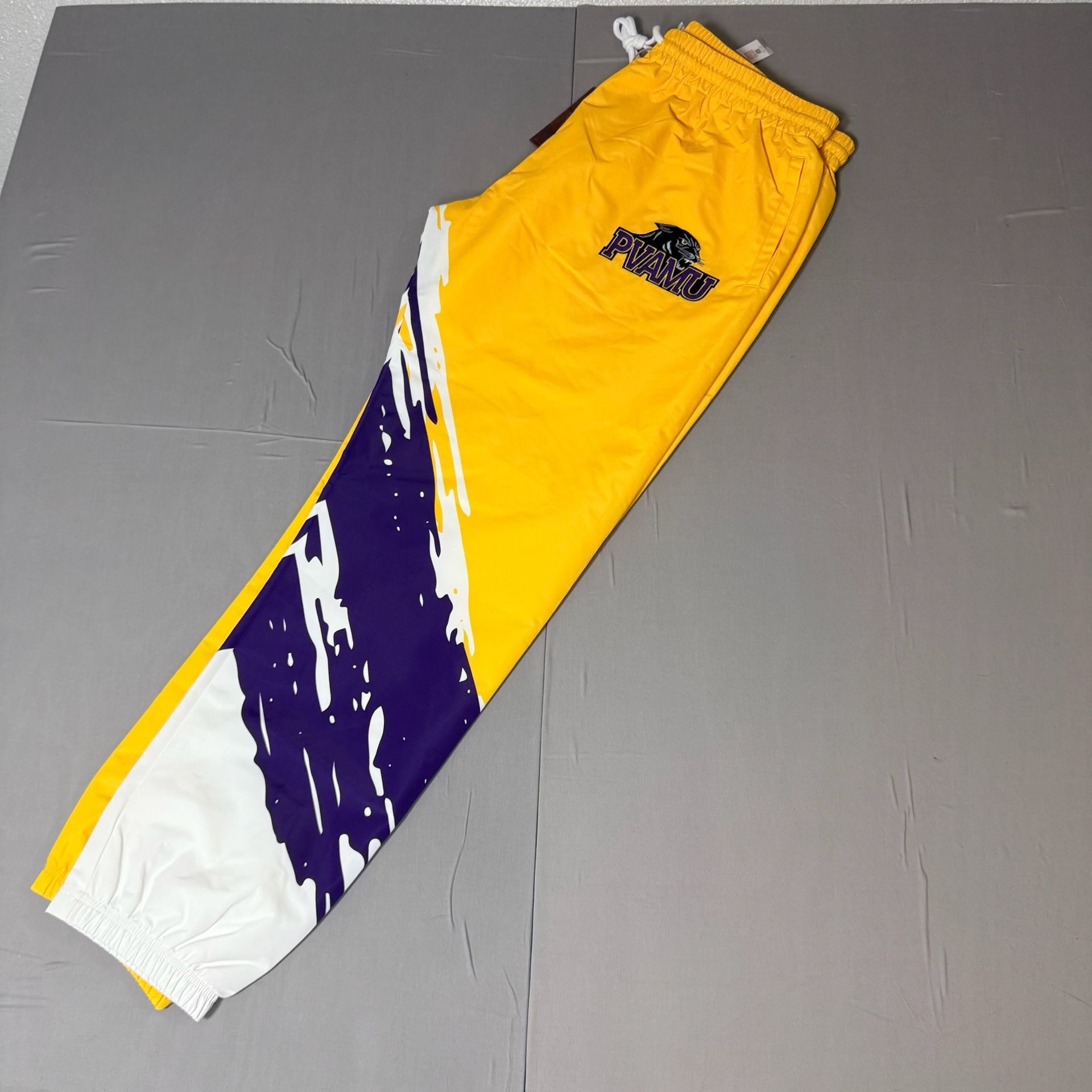 Prairie View A&M University Nylon Track Pants Size L Yellow Purple White 2