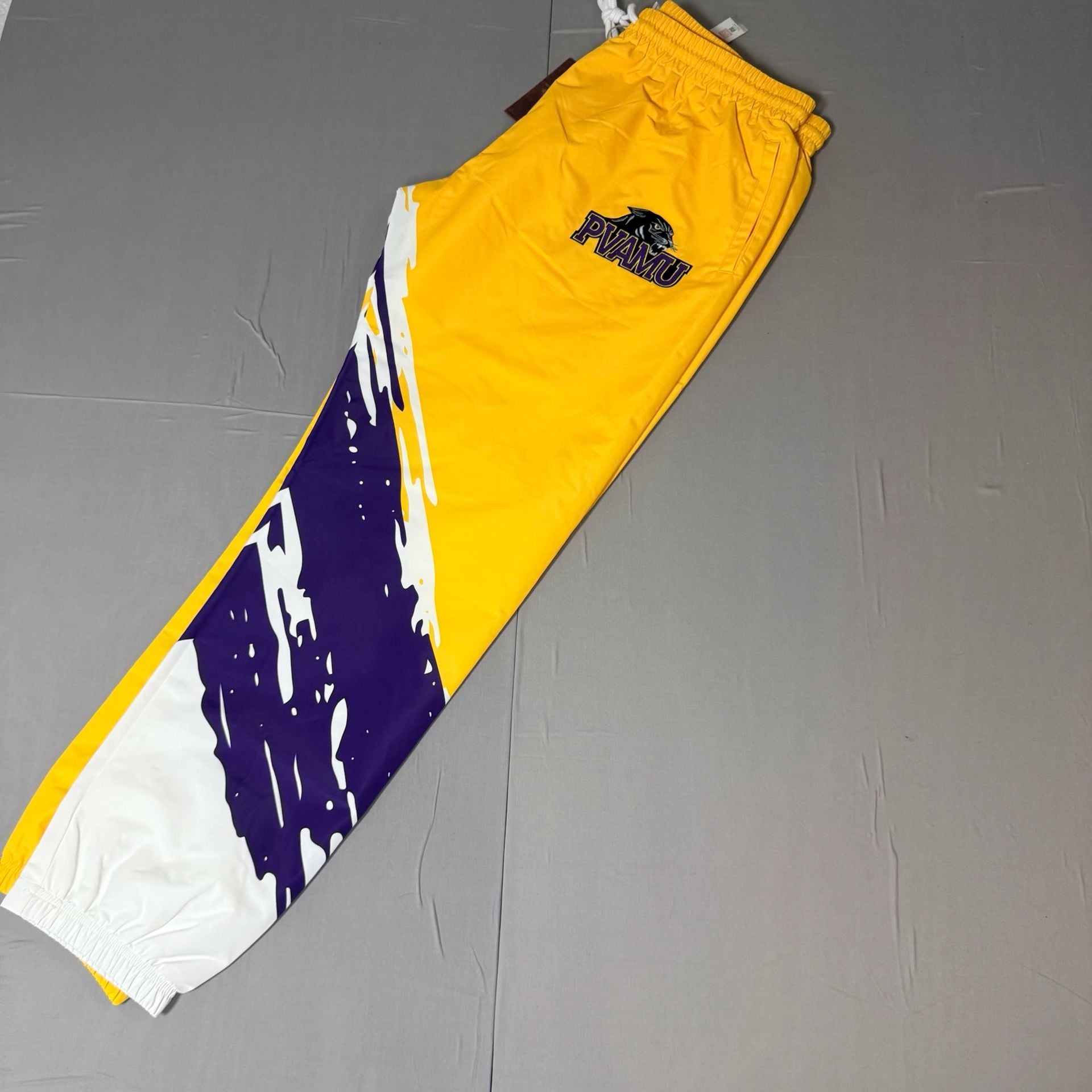 Prairie View A&M University Nylon Track Pants Size L Yellow Purple White 3