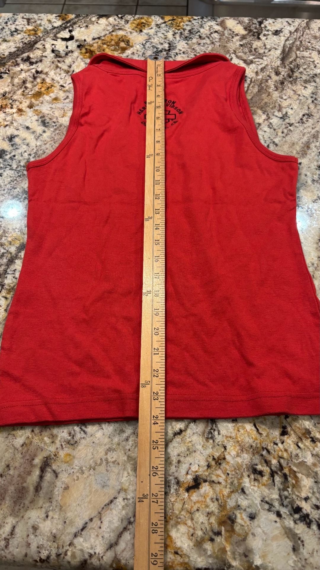 Harley Davidson- Oakland  Sleeveless Polo Shirt Size M Red Winged Logo V-Neck 8