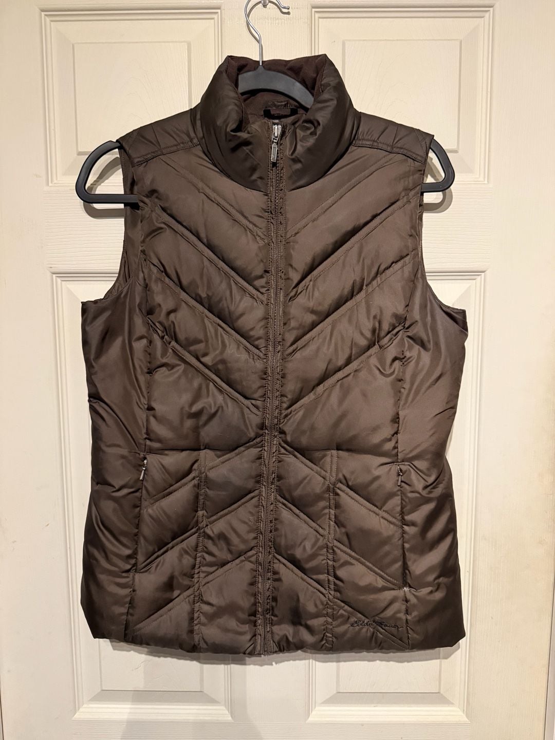 Eddie Bauer Down Puffer Vest Brown Size L 2