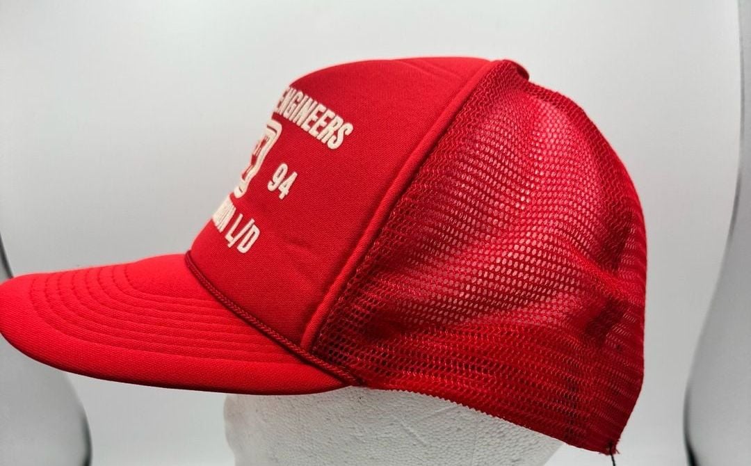 Vintage Corps Of Engineers Point Marion Pa Trucker Hat Red 5