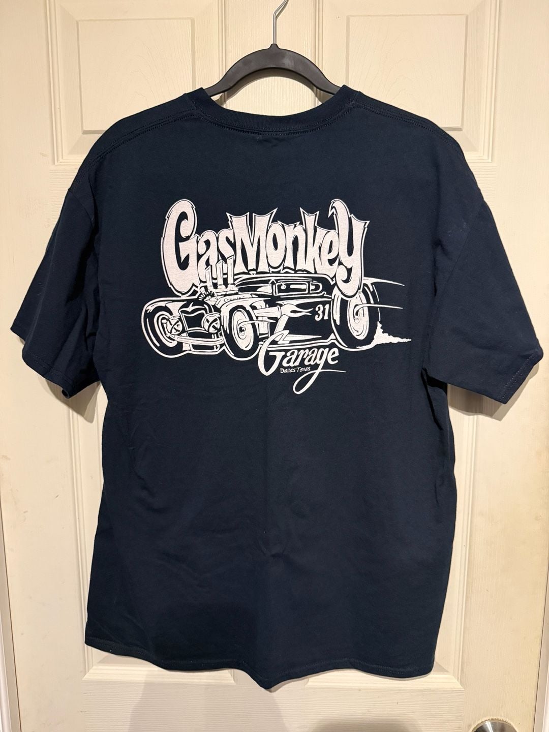 Gildan Gas Monkey Garage T-Shirt Size L Navy Blue 3