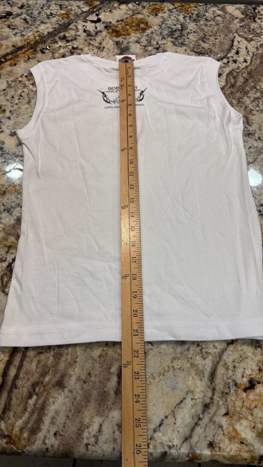 Harley-Davidson Sleeveless Graphic T-Shirt White Bob Dron Oakland CA 8