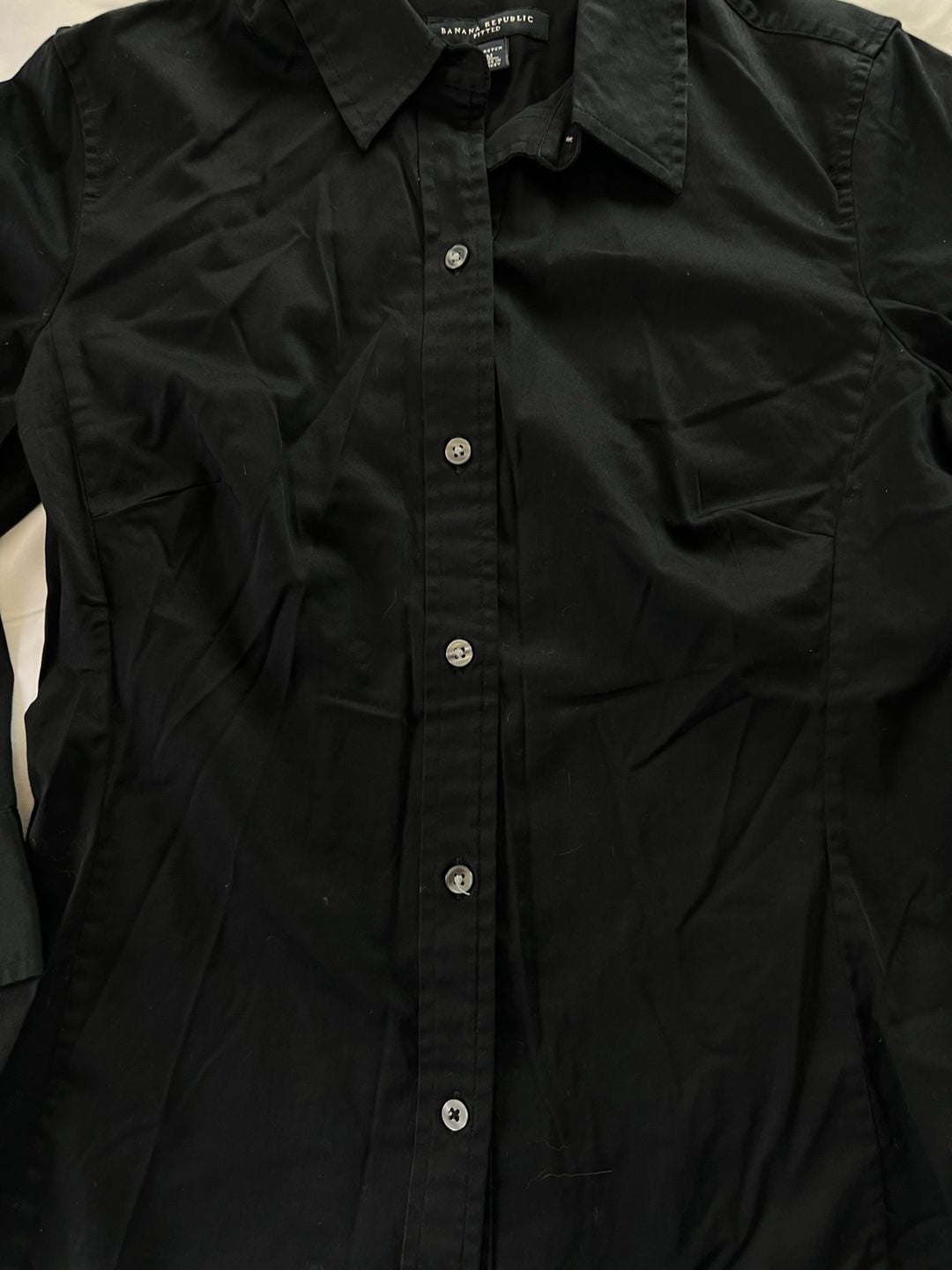Banana Republic Fitted Button-Down Shirt Size M Black 4